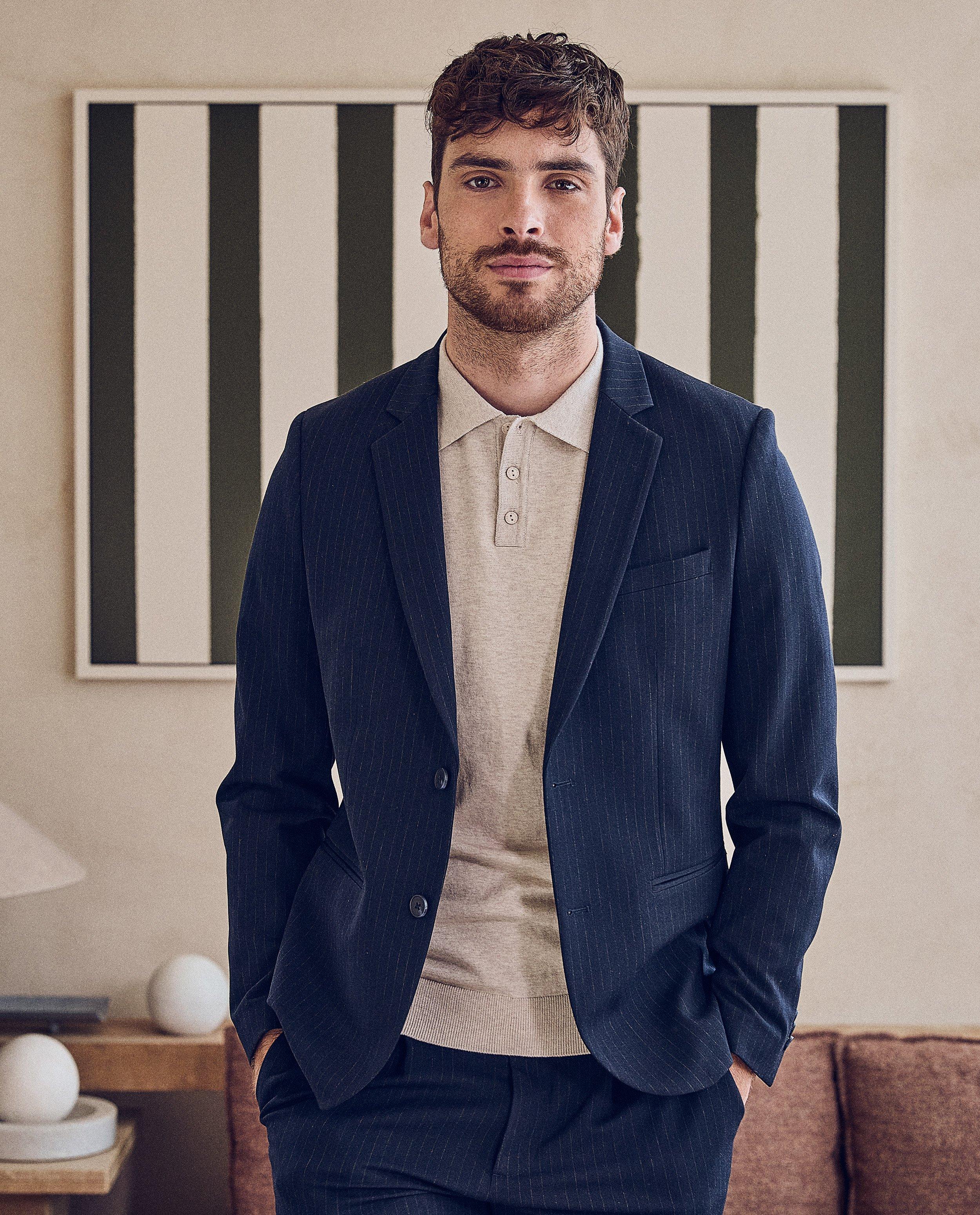 Donkerblauw kostuumvest, slim fit - null - Iveo