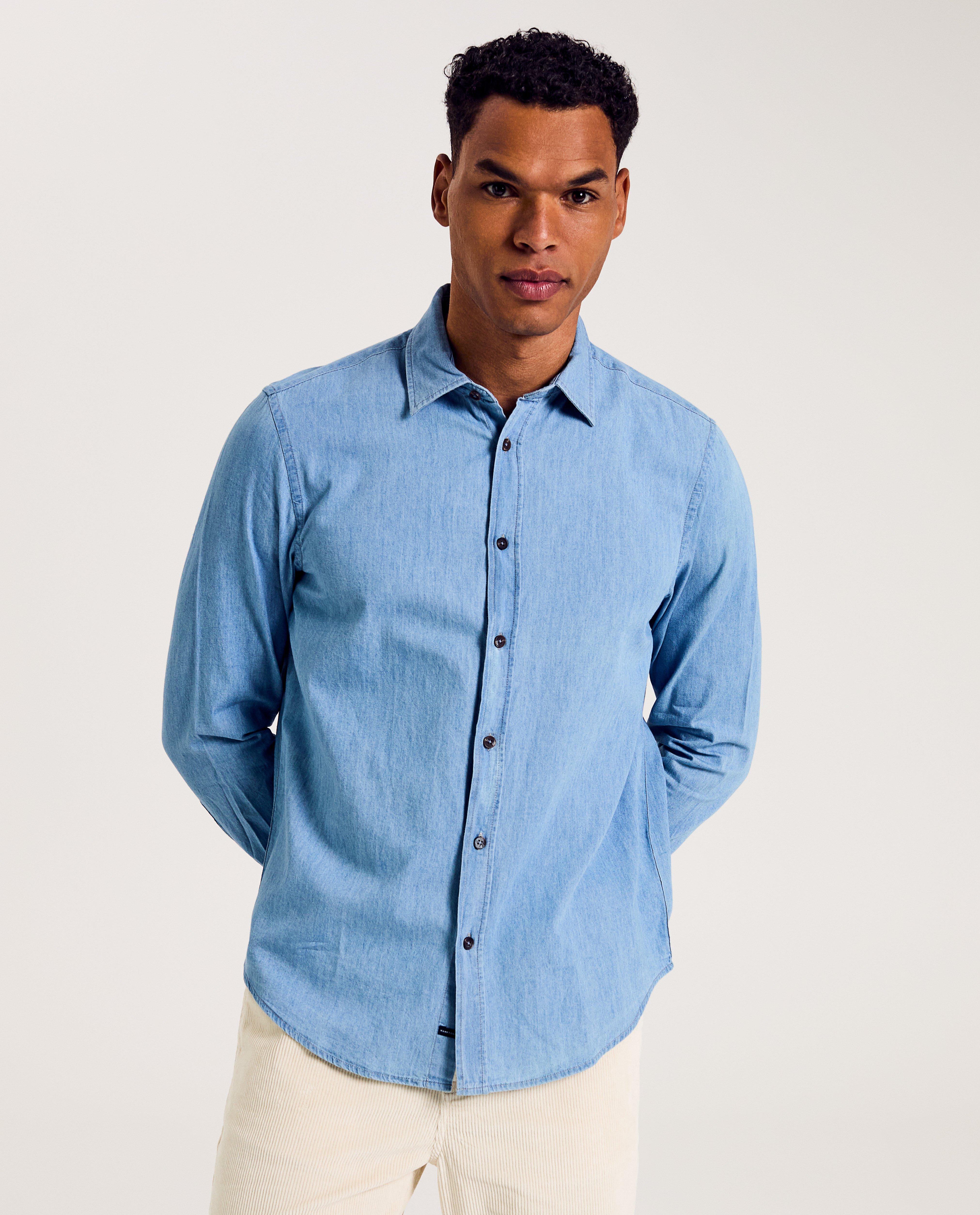 Chemise en jeans bleu clair, regular fit