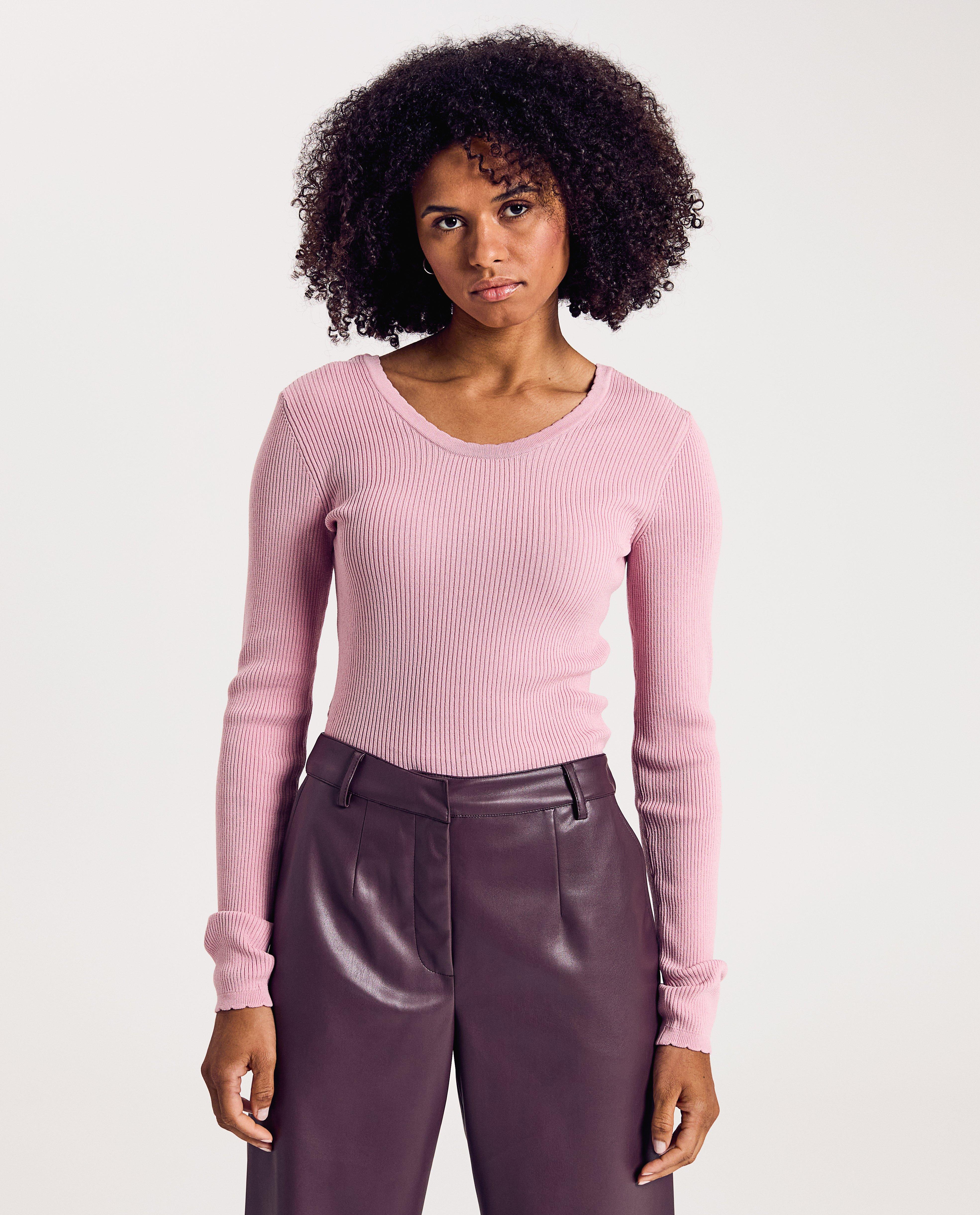 Trui met fijne rib - Product Detail - oudroze - afbeelding nummer 1