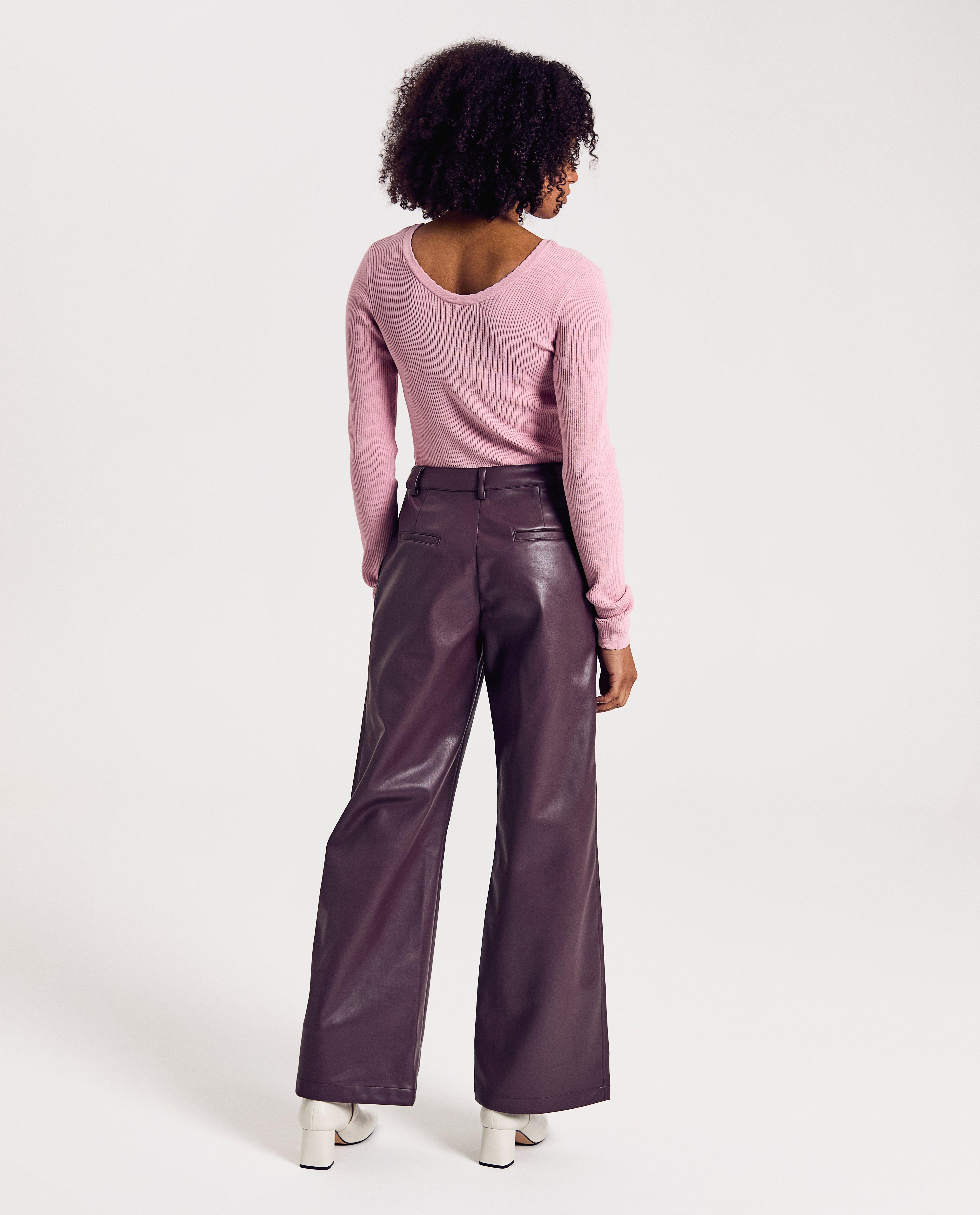 Broeken - Faux leather broek