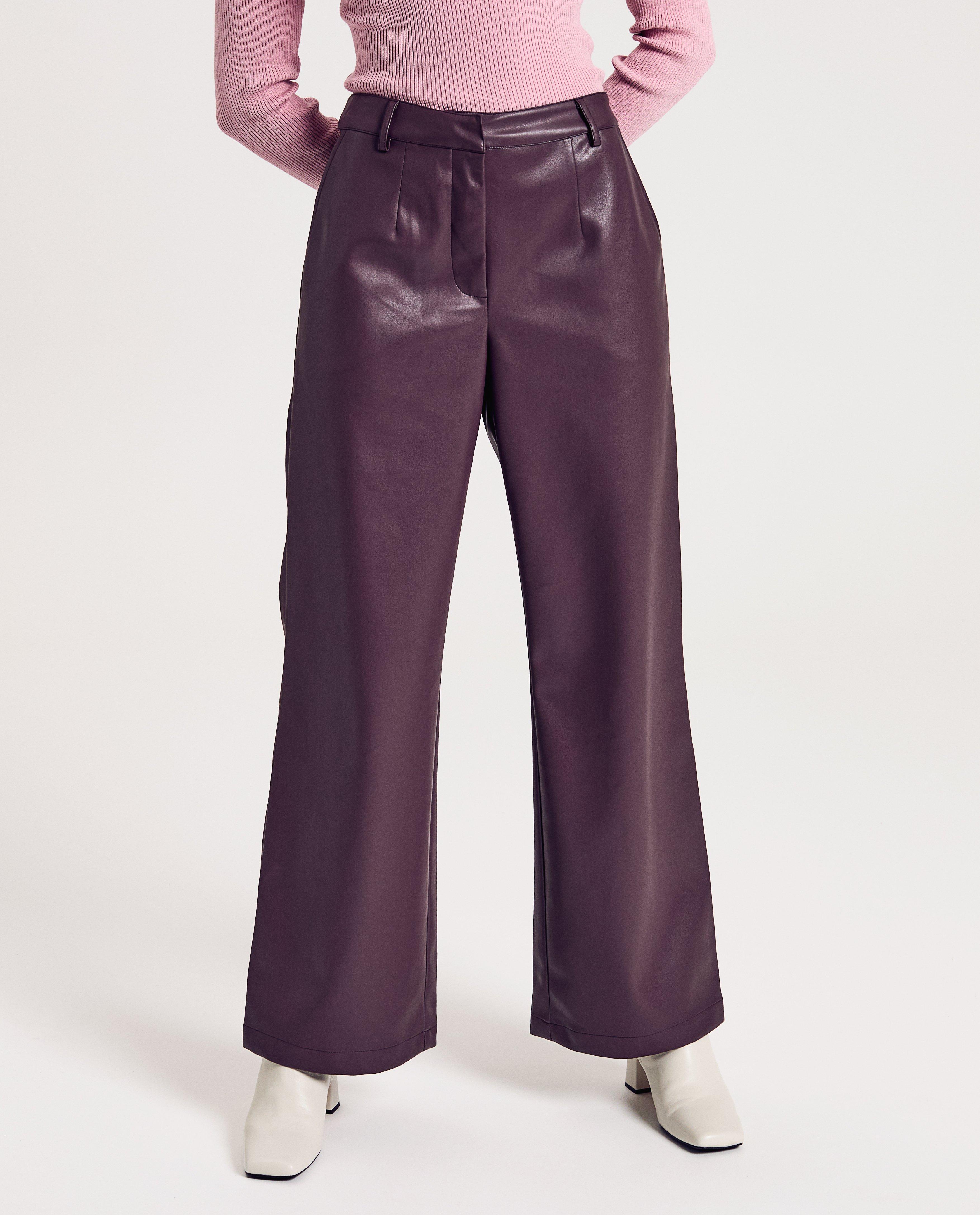 Broeken - Faux leather broek