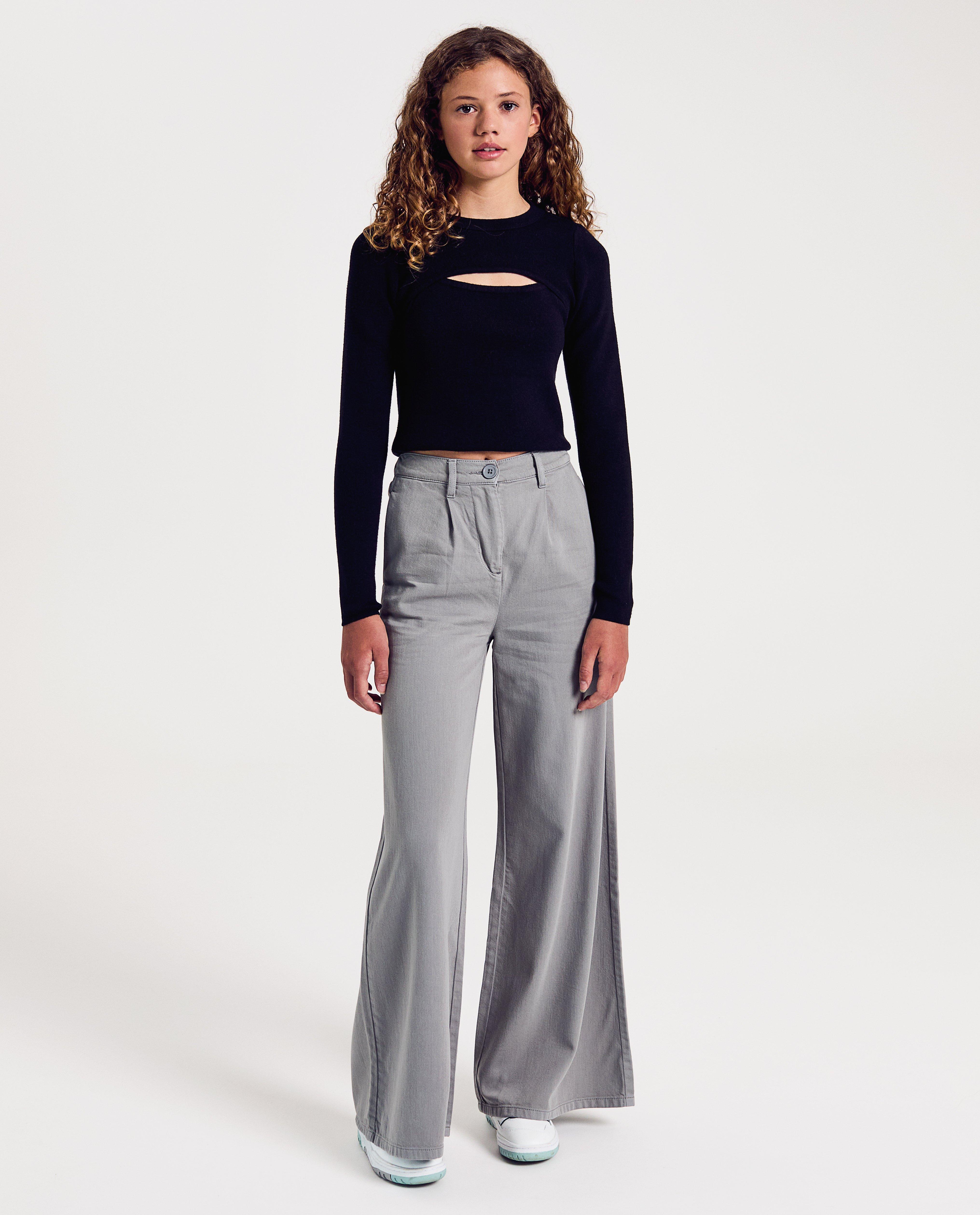 Grijze broek, extra wide fit - null - Groggy