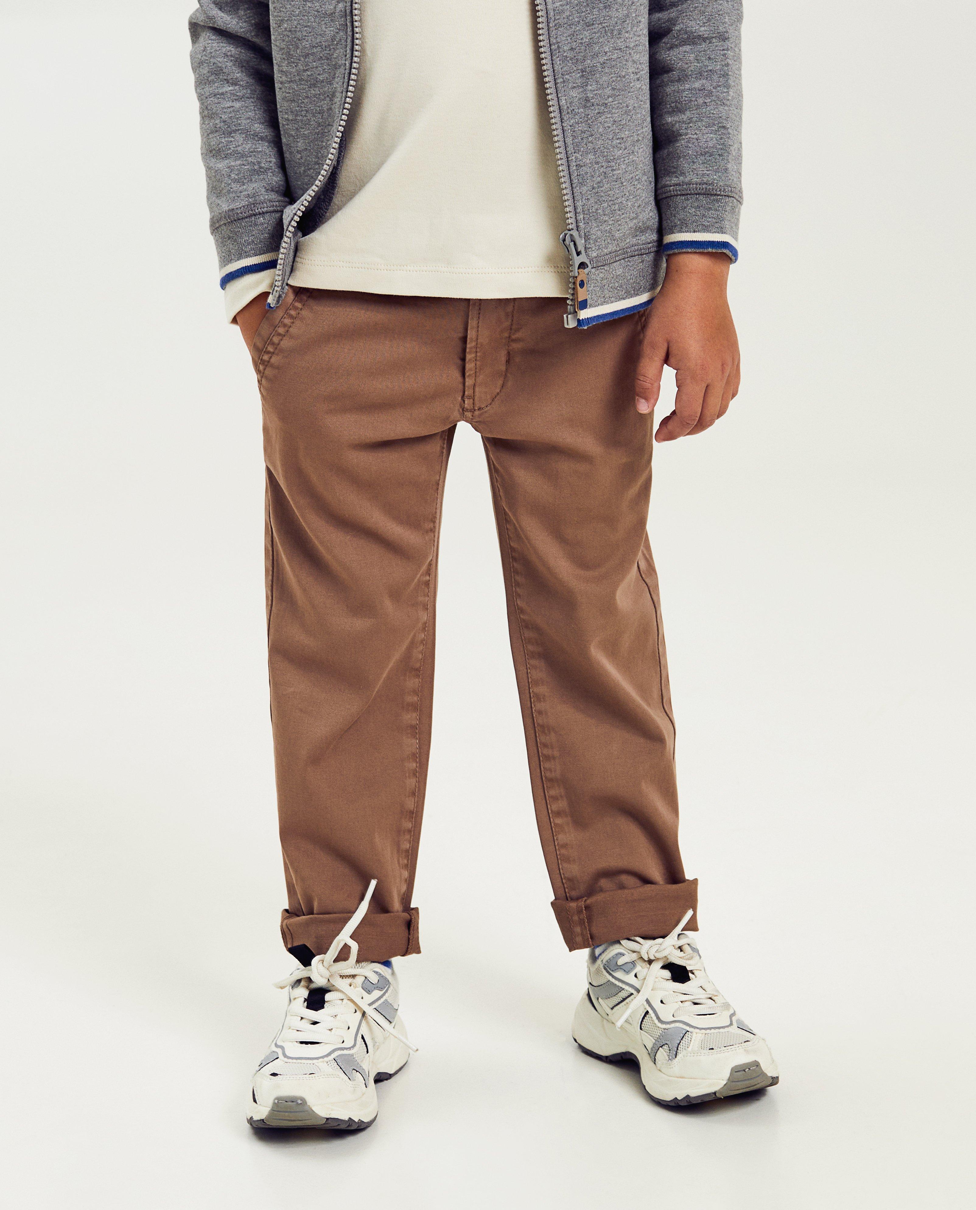 Broeken - Bruine broek, straight fit