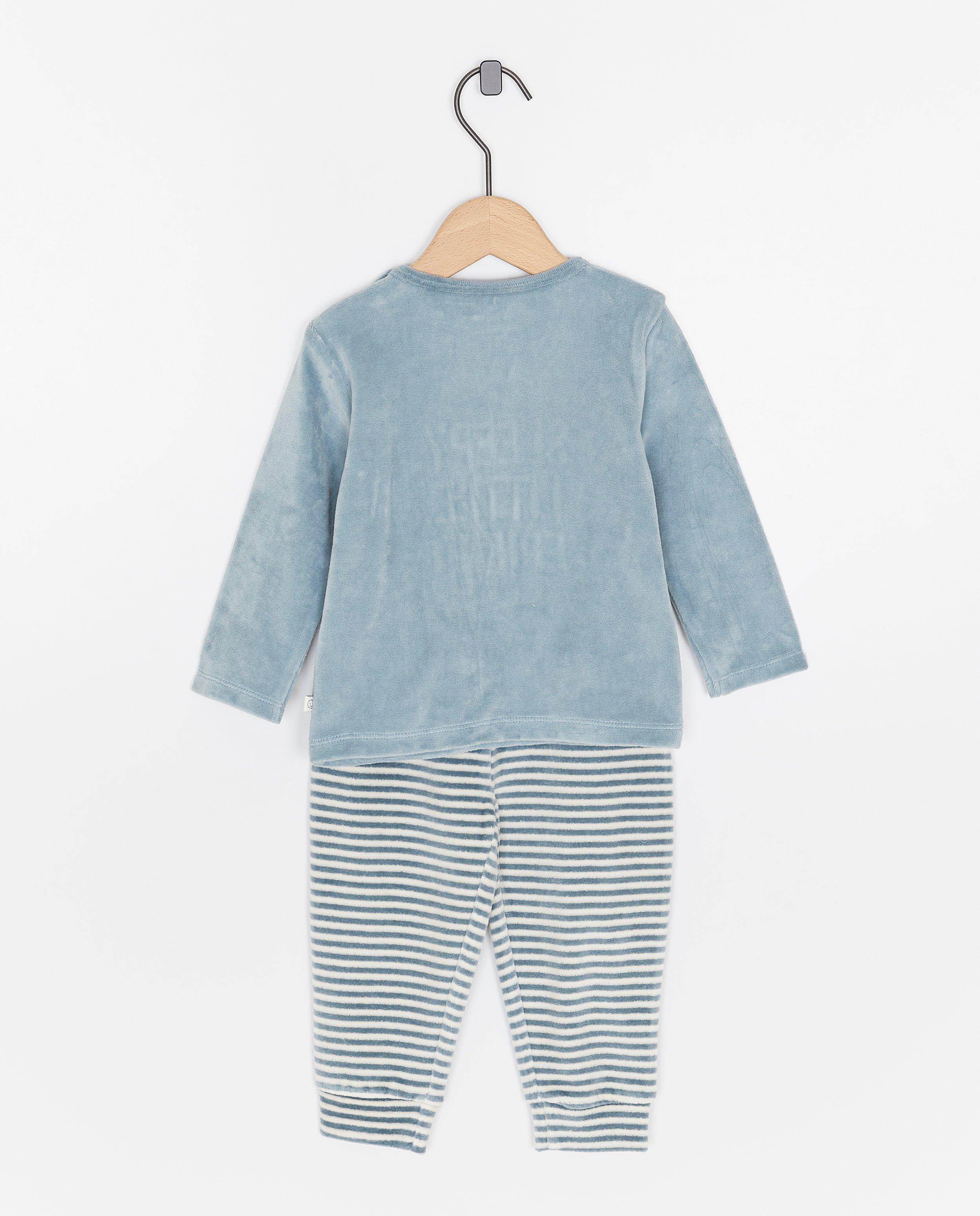 Nachtkleding - Fluwelen pyjama met opschrift