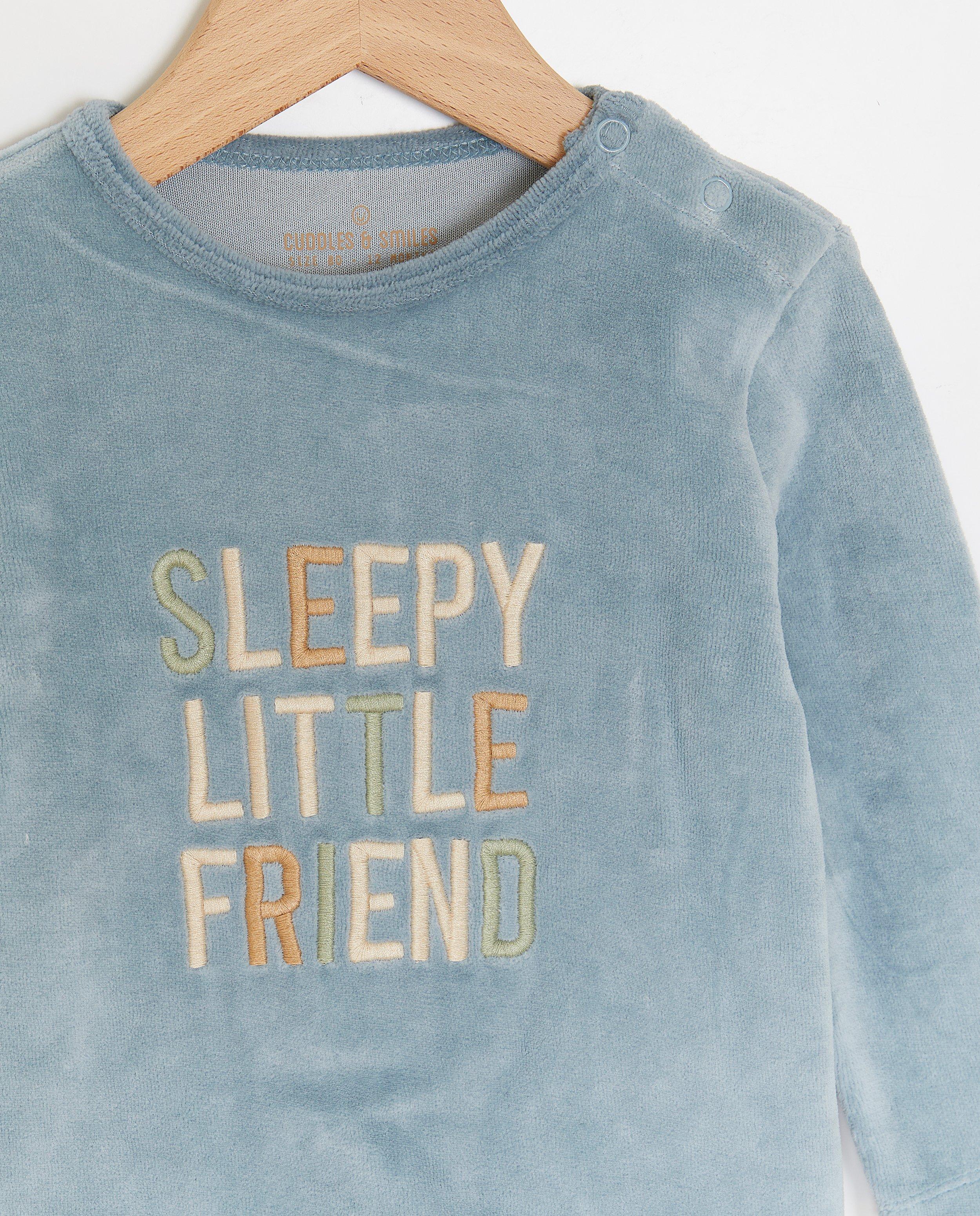 Nachtkleding - Fluwelen pyjama met opschrift