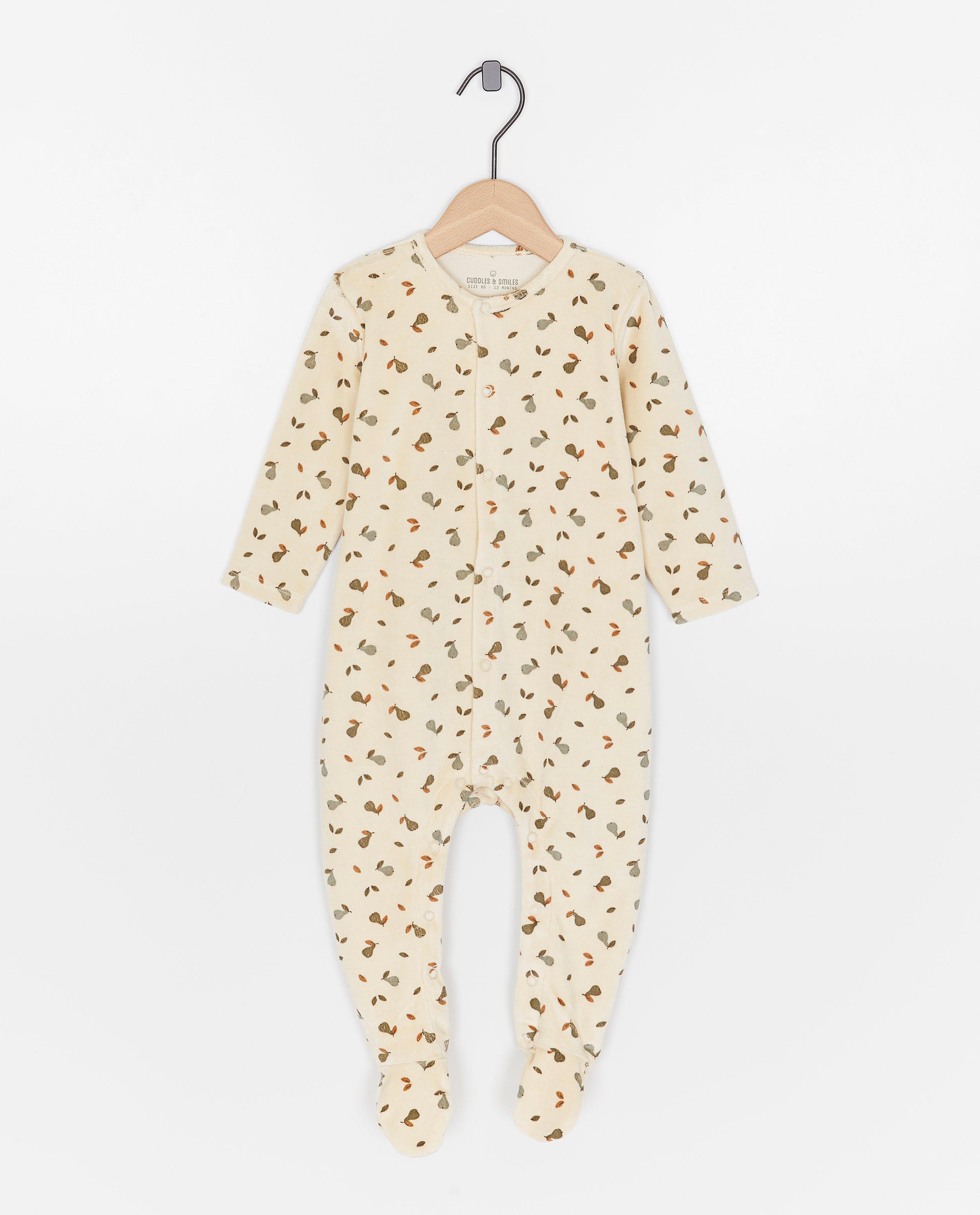Pyjama en velours avec des petits pieds - null - Cuddles and Smiles