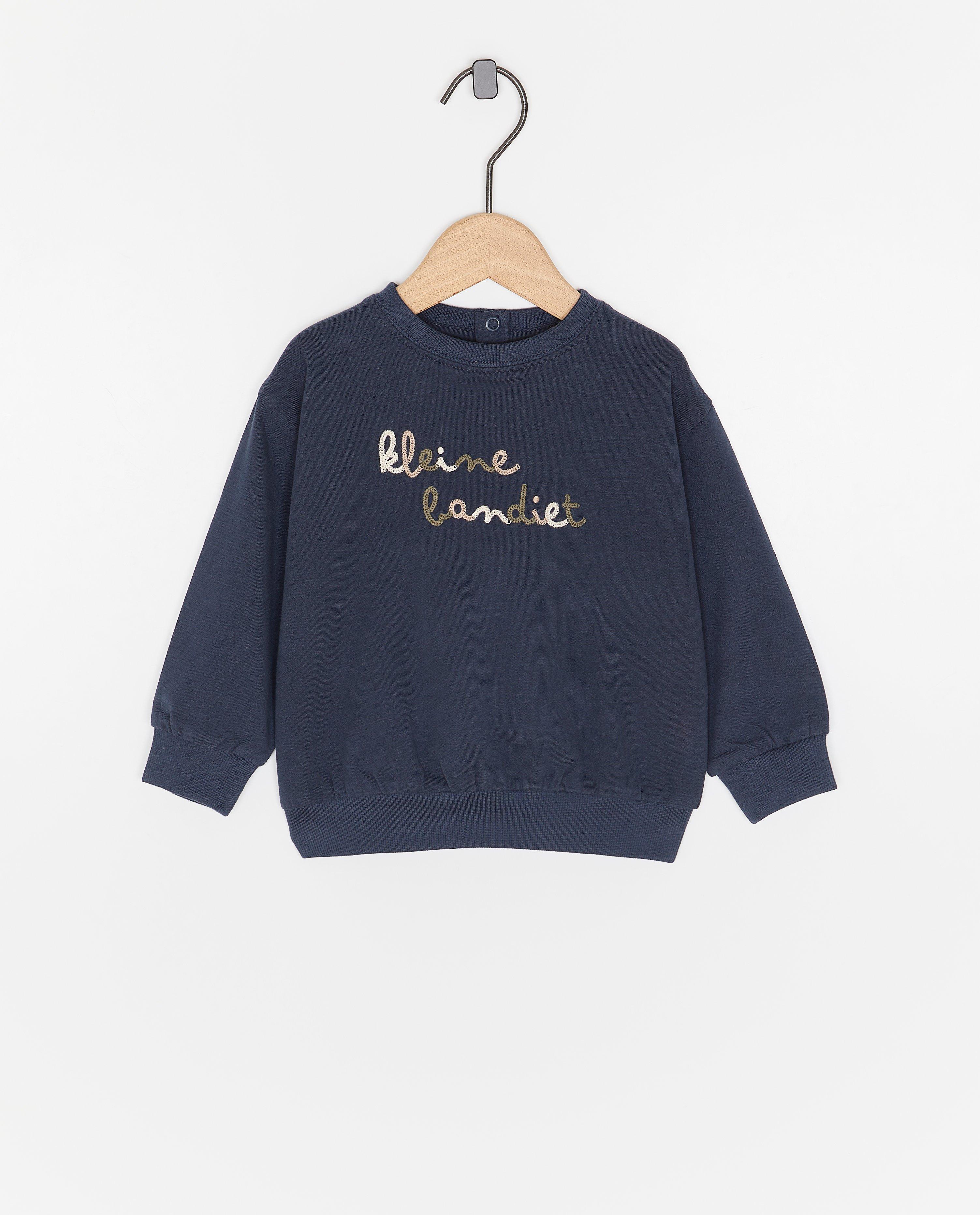 Sweater met geborduurd opschrift, Mama's vriend - null - Cuddles and Smiles