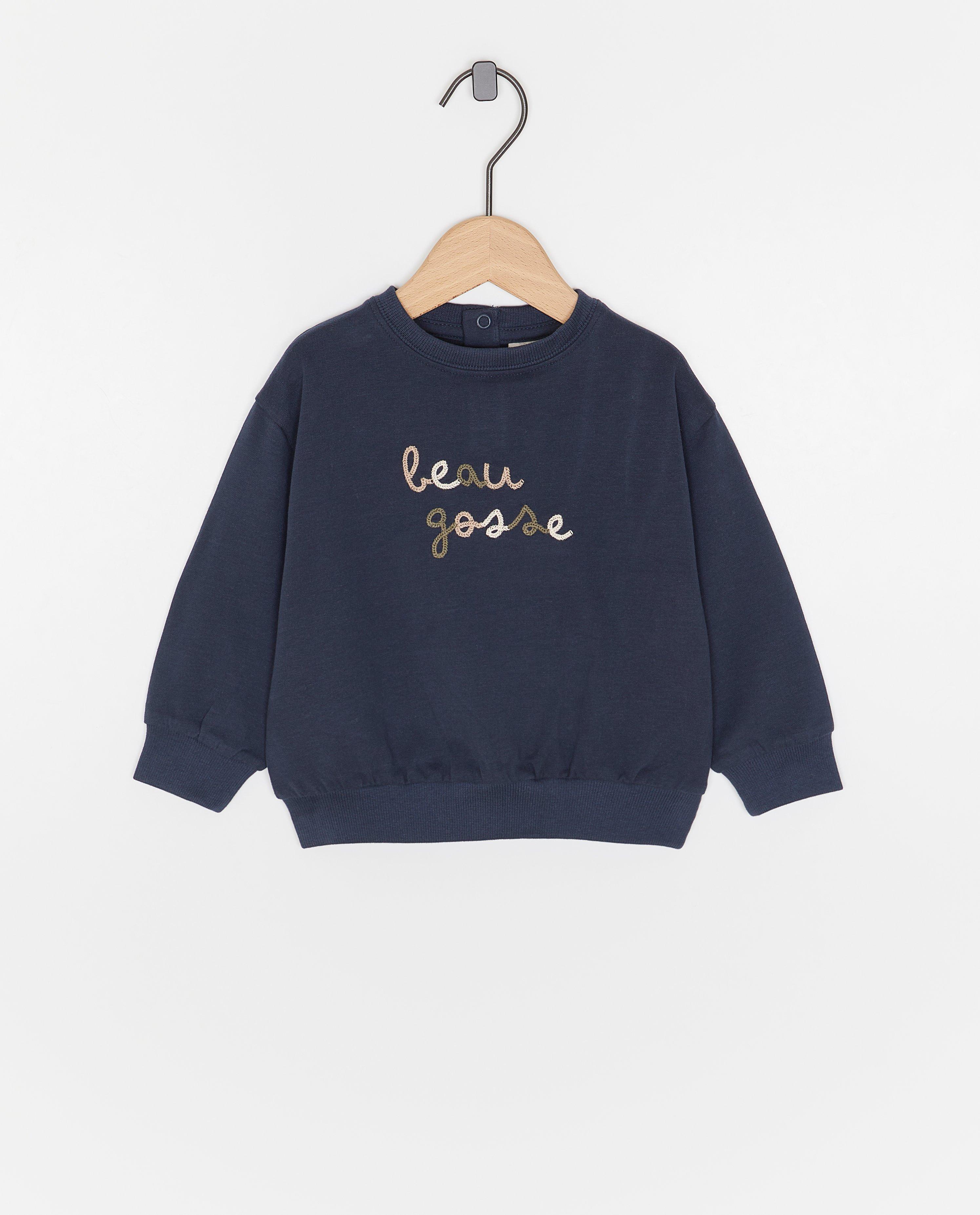 Sweater met geborduurd opschrift, Beau gosse - null - Cuddles and Smiles