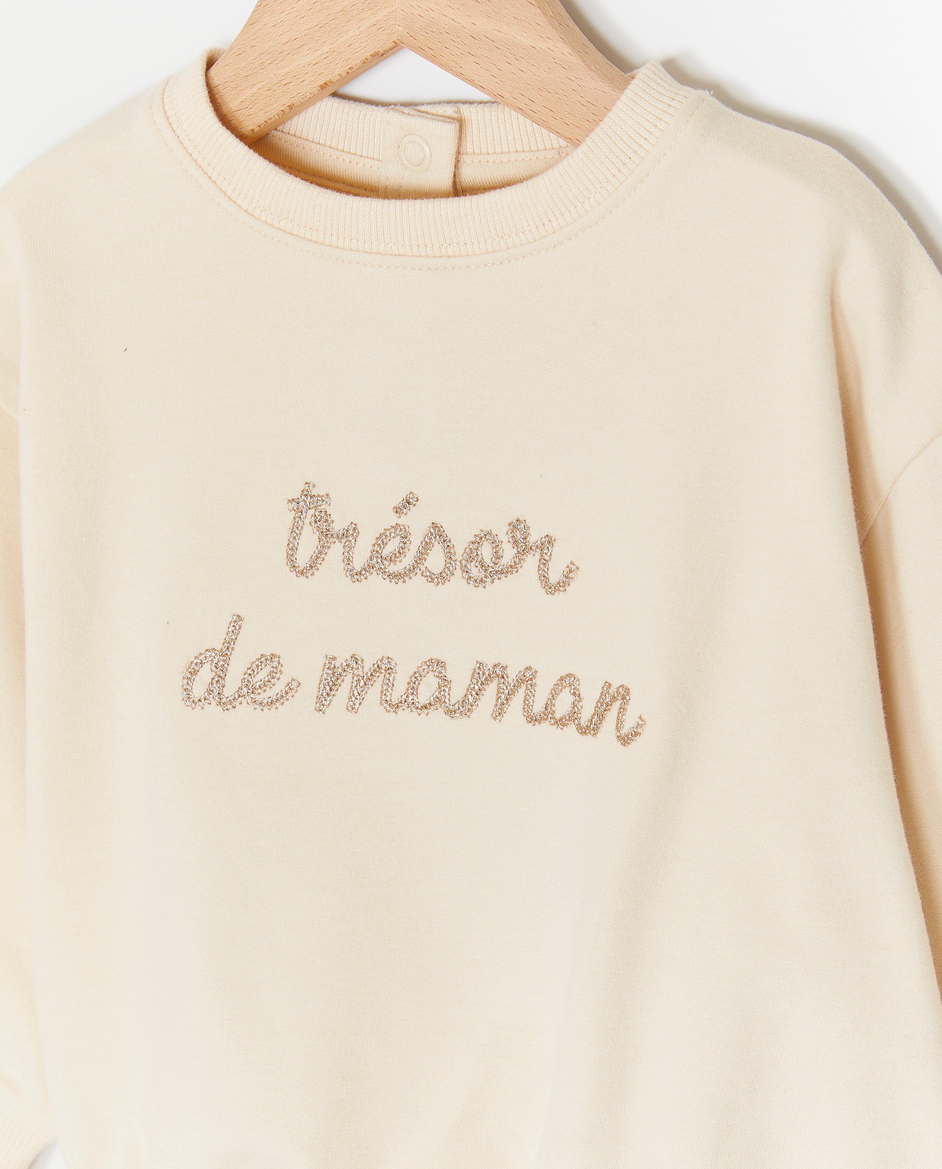 Sweat avec une inscription brod&eacute;e, Tr&eacute;sor de maman - D&eacute;tails du produit - beige clair - image num&eacute;ro 3