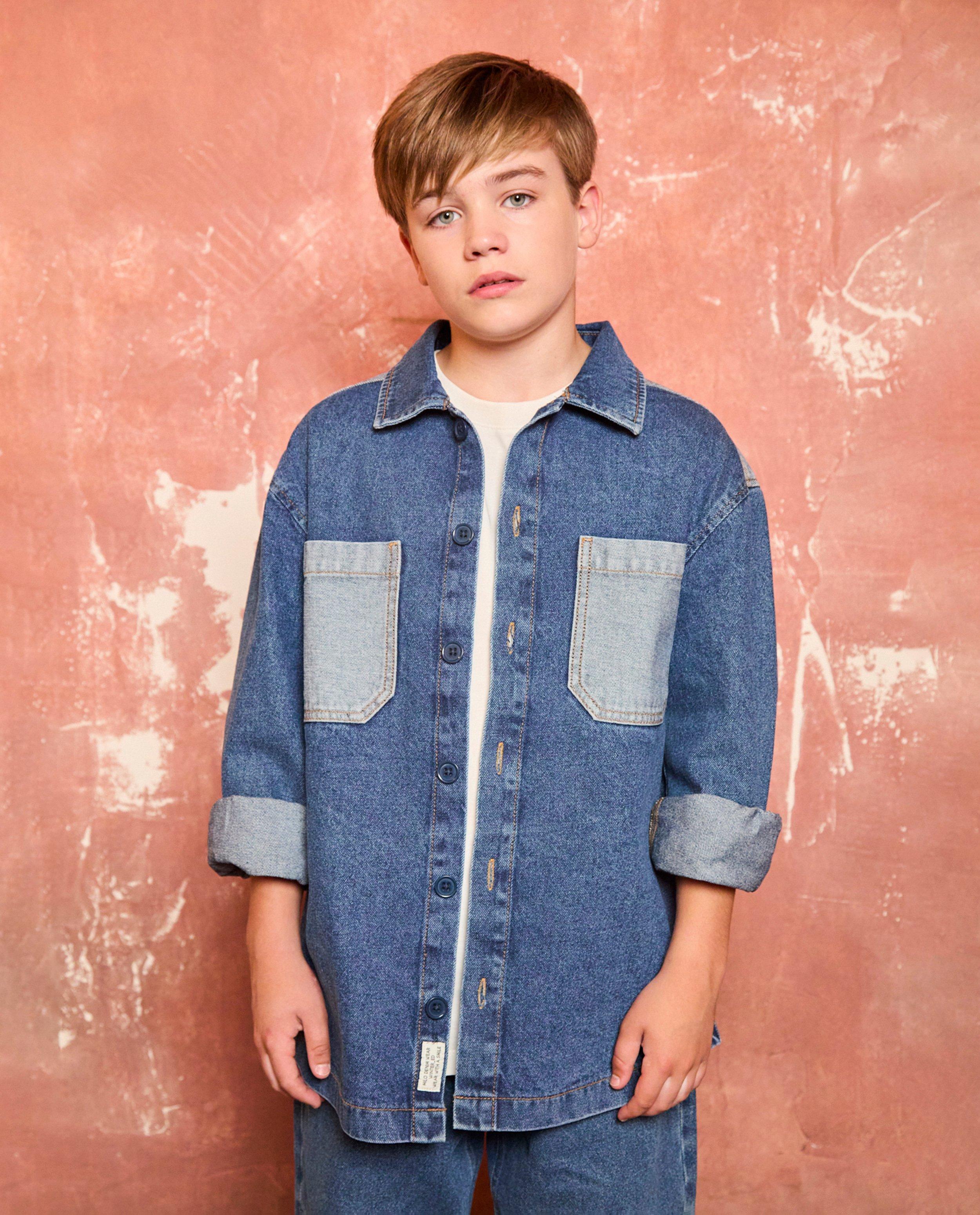 Chemise en jeans à color block, 6-14 ans - null - milo