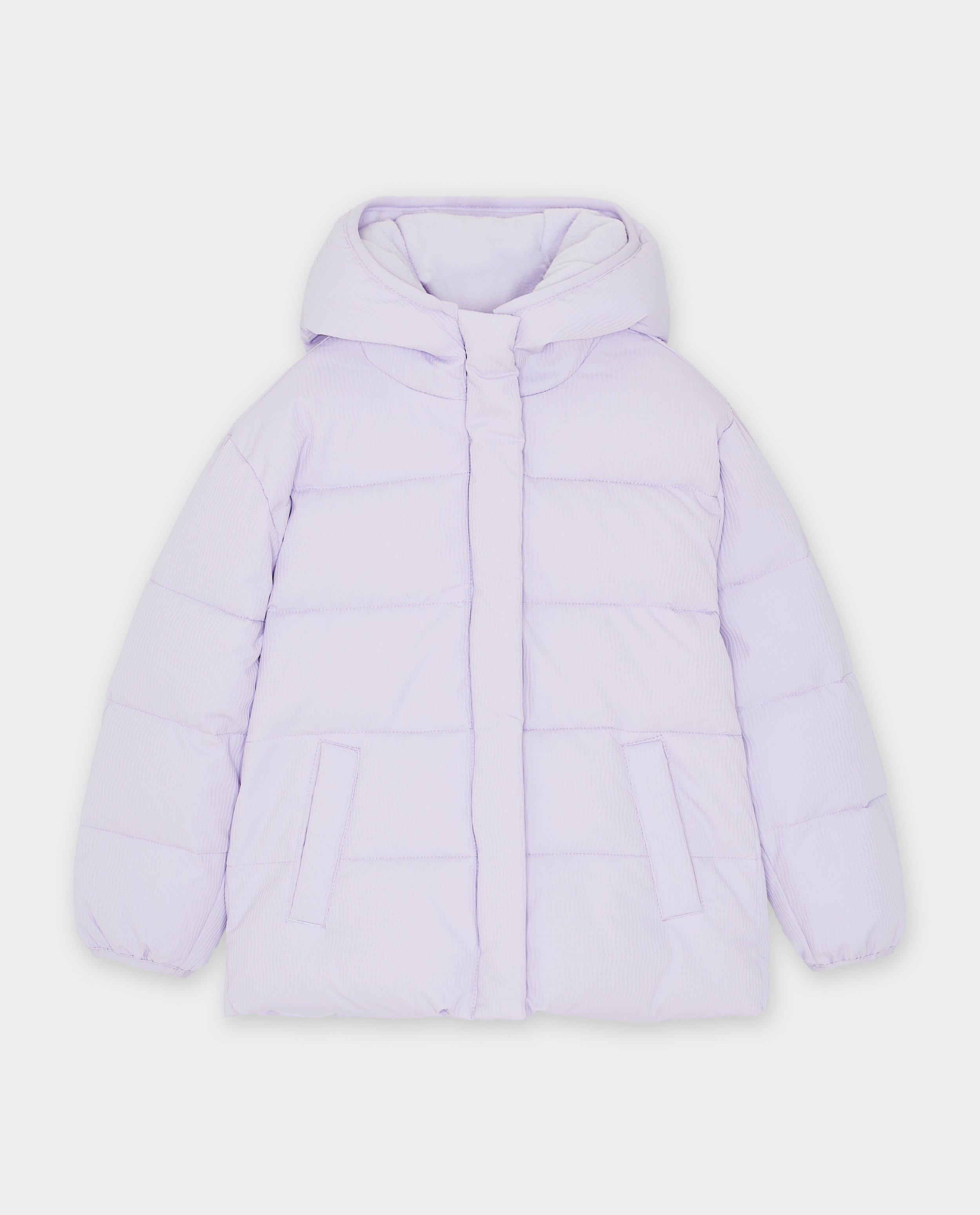 Poncho's en teddy's - Paarse jas met fijne rib