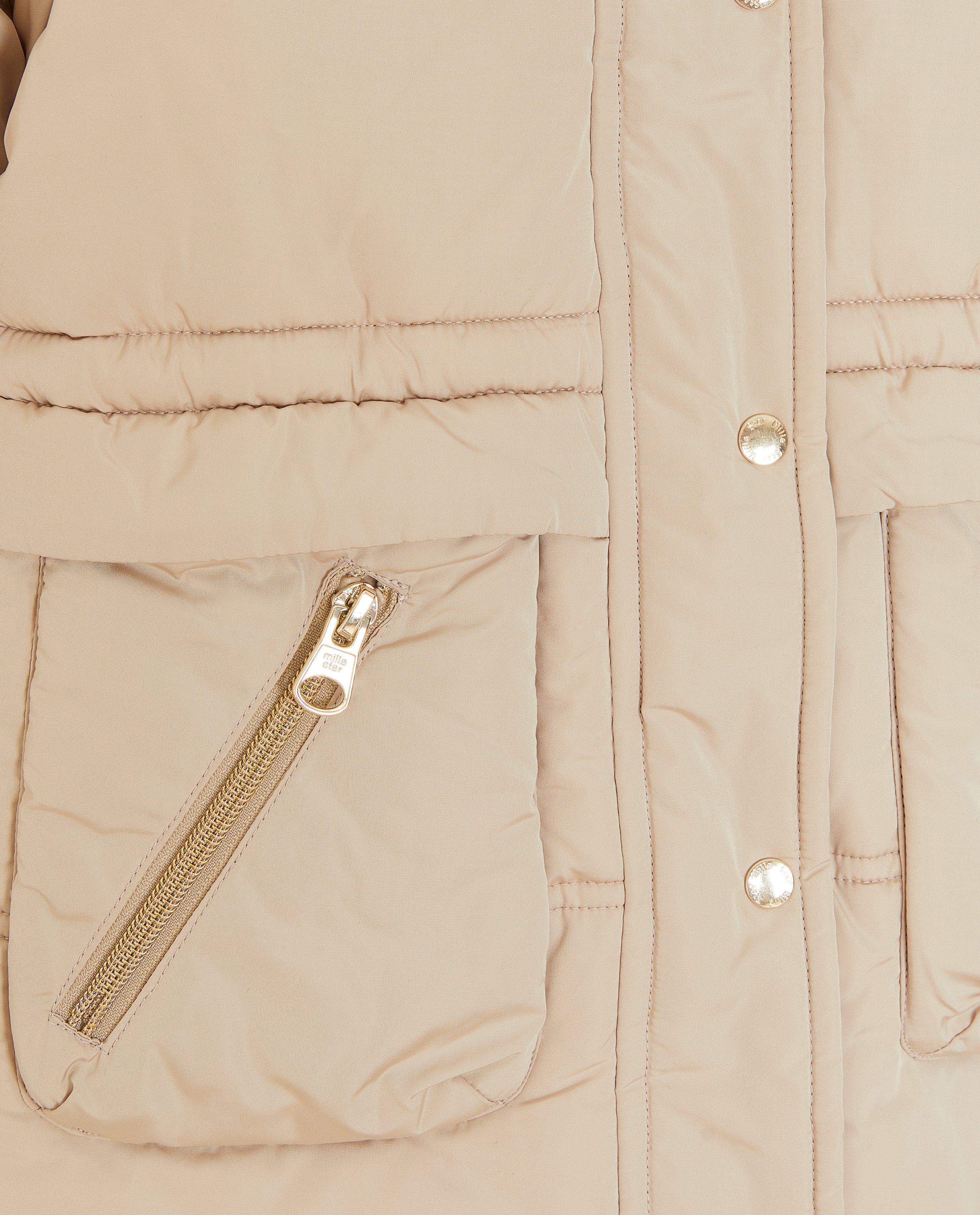 Donsjassen - Beige jas met teddy voering, 2-7 jaar
