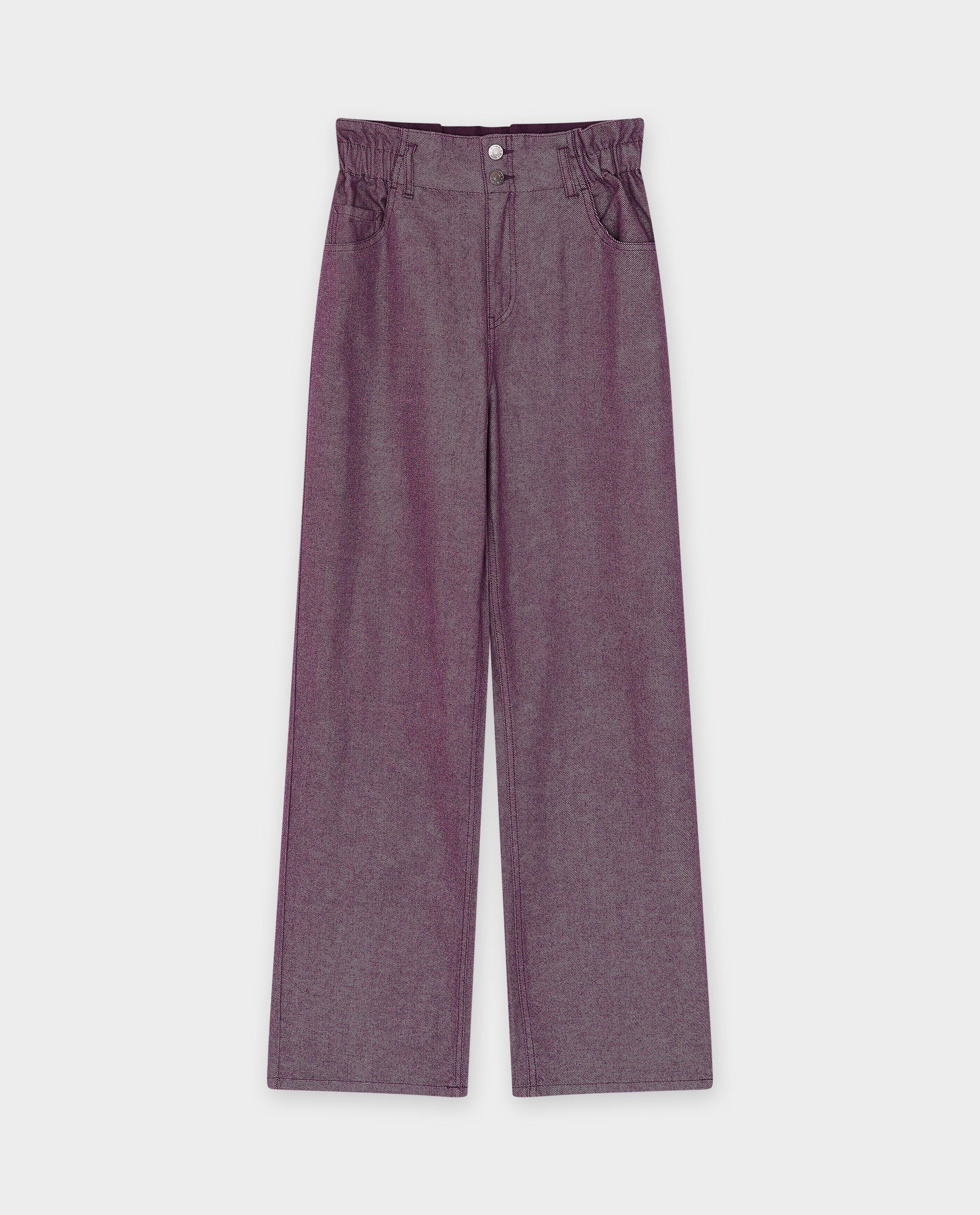 Broeken - Donkerpaarse broek, wide leg fit