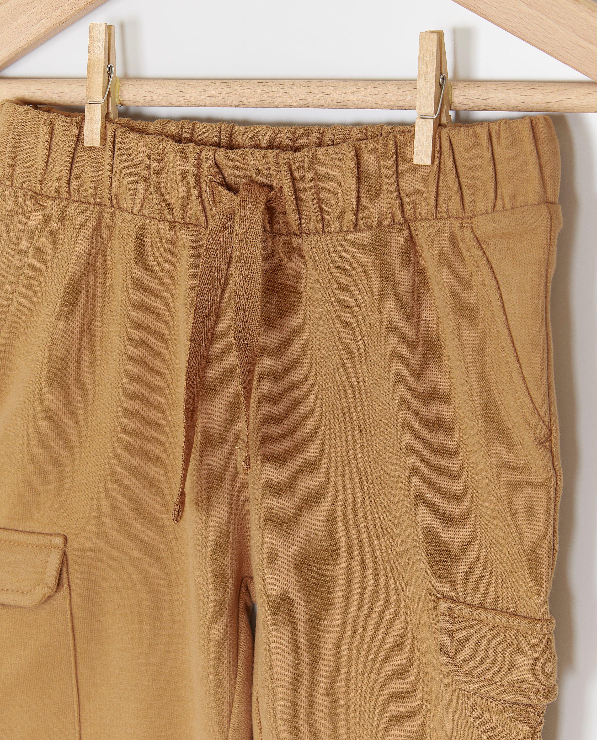 Broeken - Bruine joggingbroek, cargo fit
