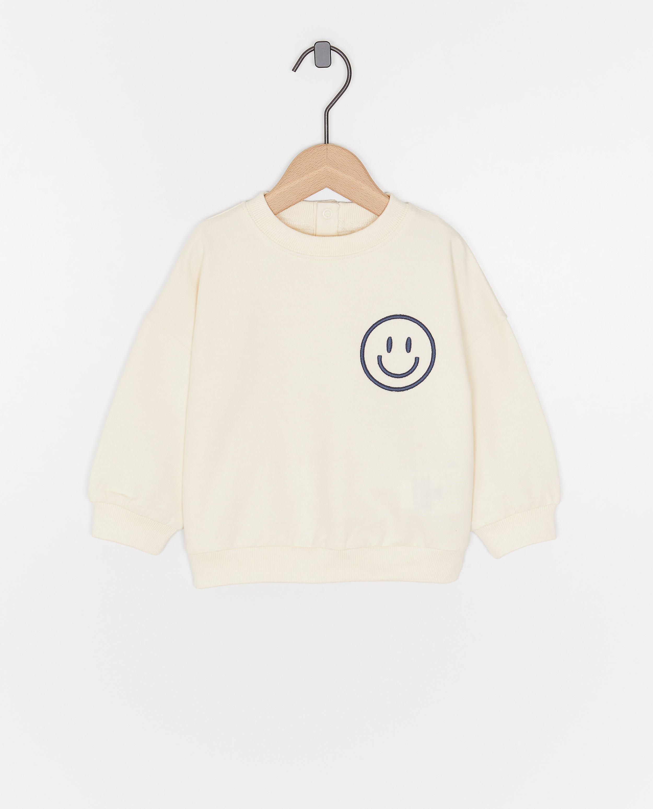 Sweat avec un smiley brodé - null - Cuddles and Smiles