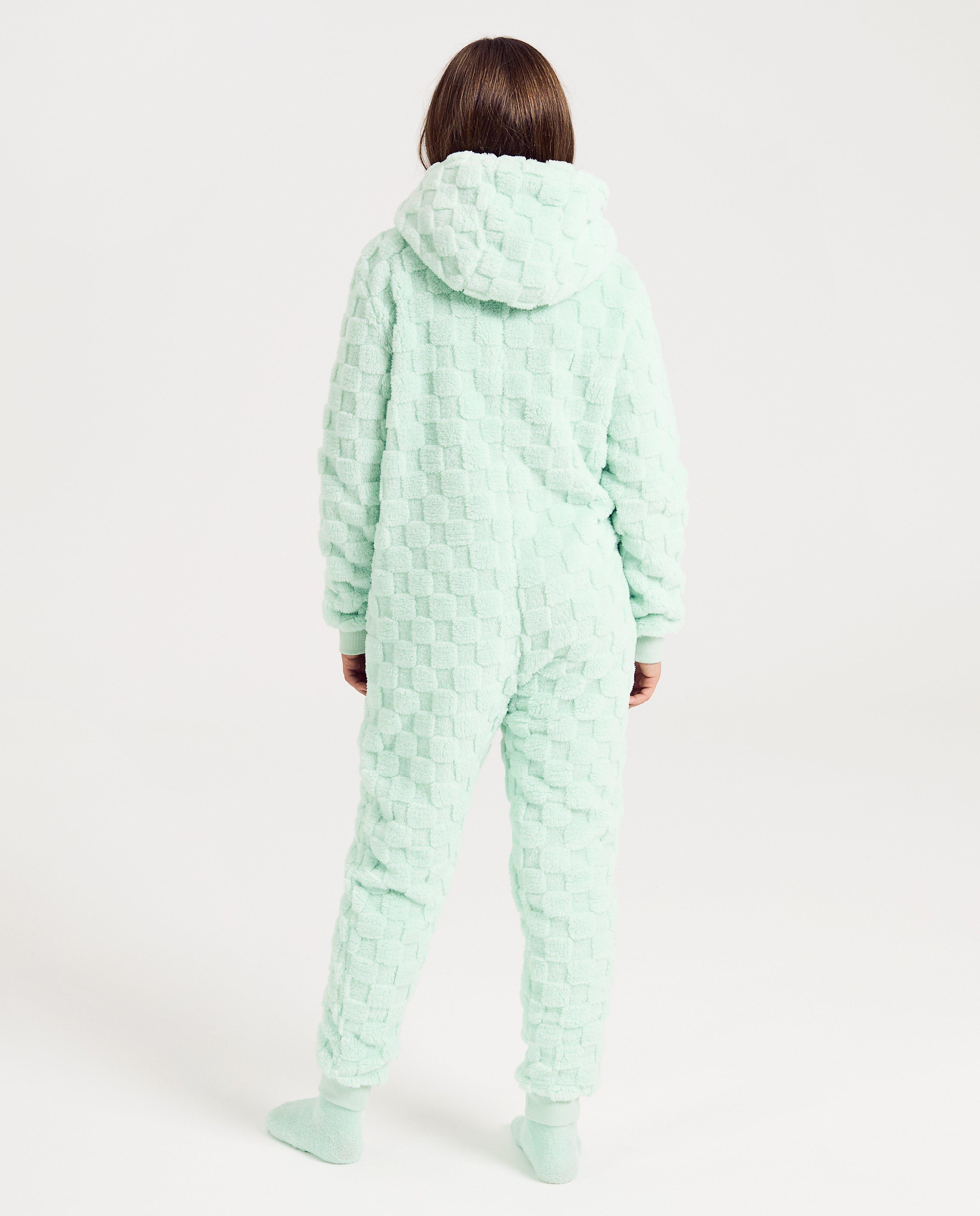 Nachtkleding - Fleece onesie met ruitpatroon