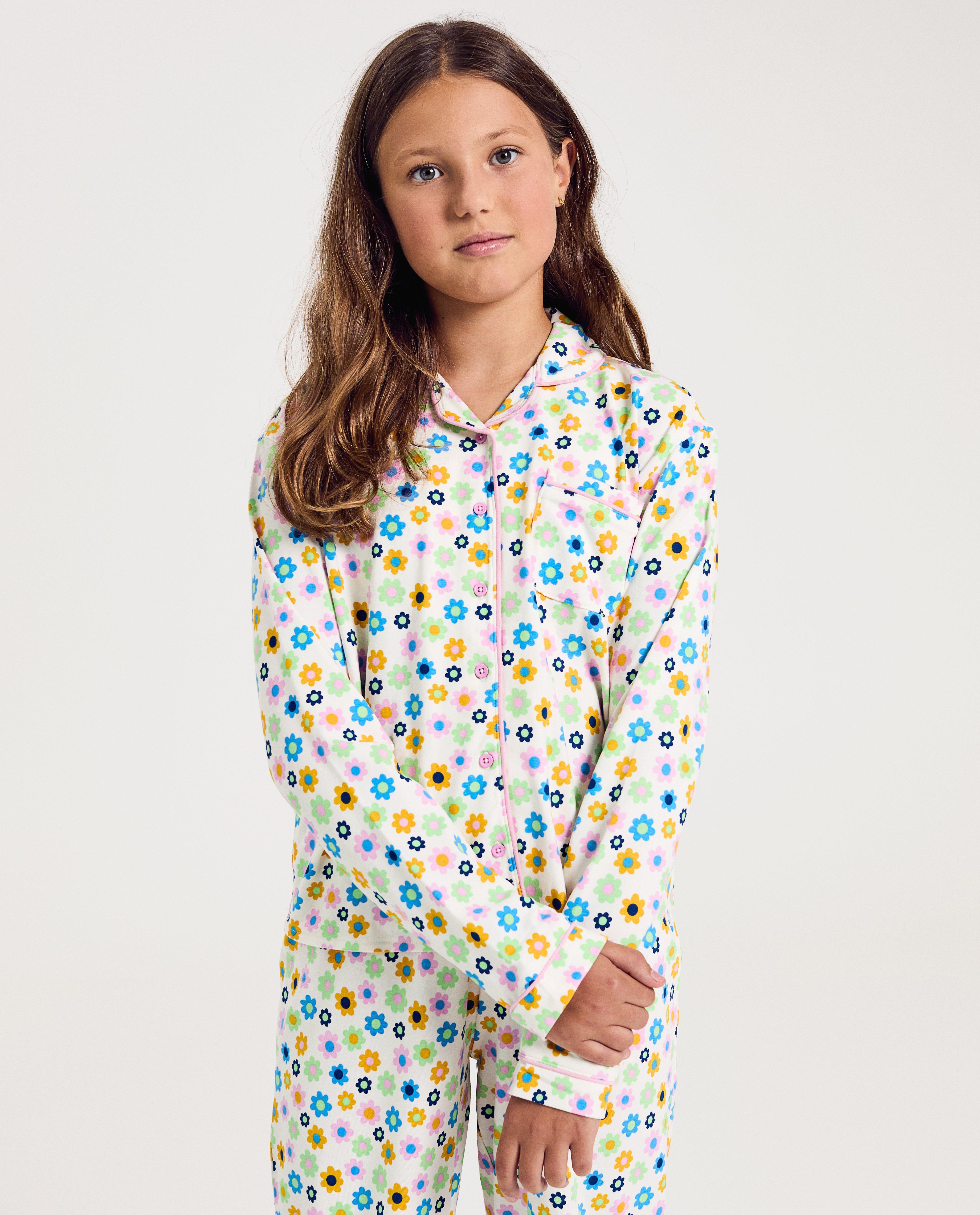 Nachtkleding - Pyjama met bloemenprint van biokatoen