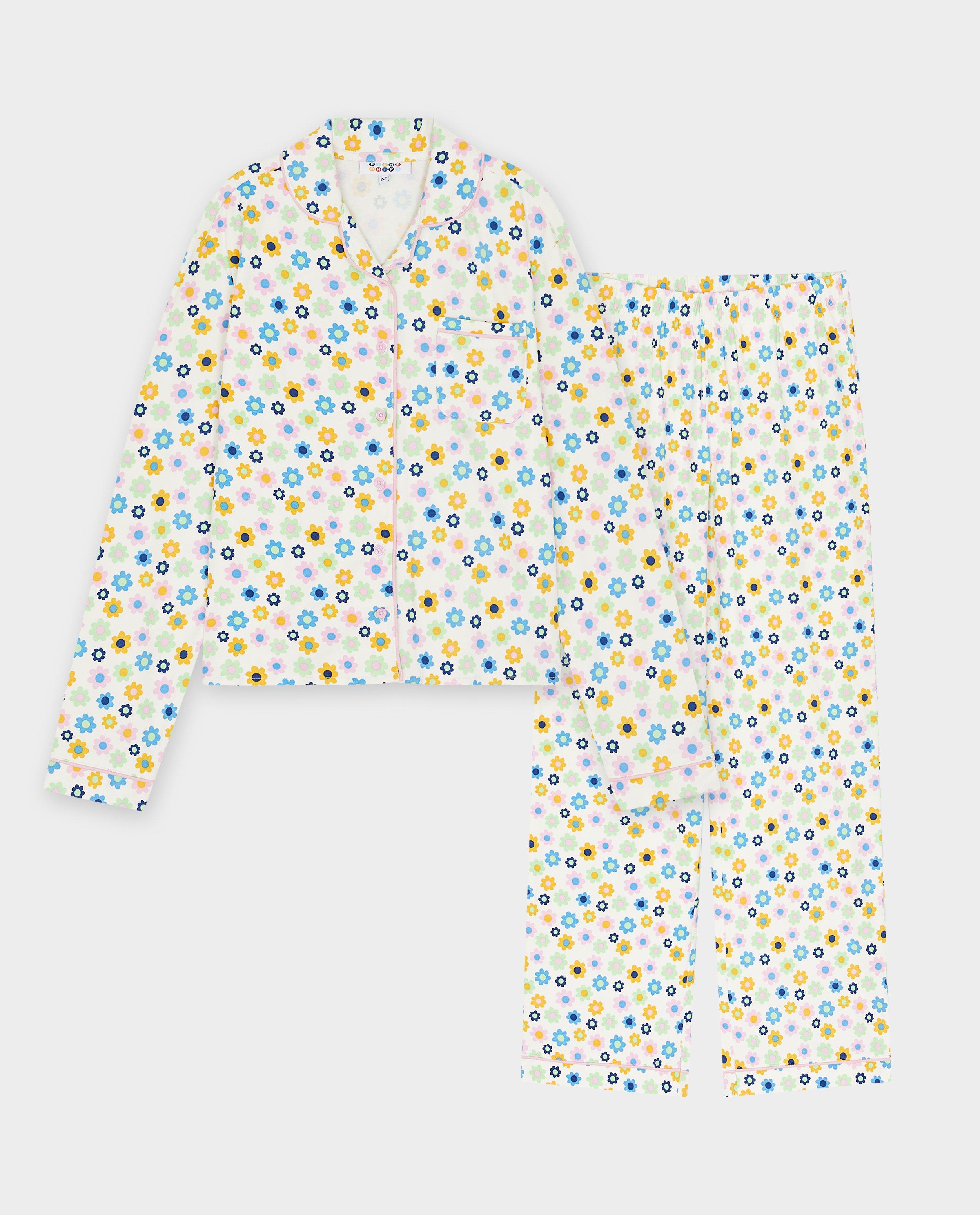 Nachtkleding - Pyjama met bloemenprint van biokatoen