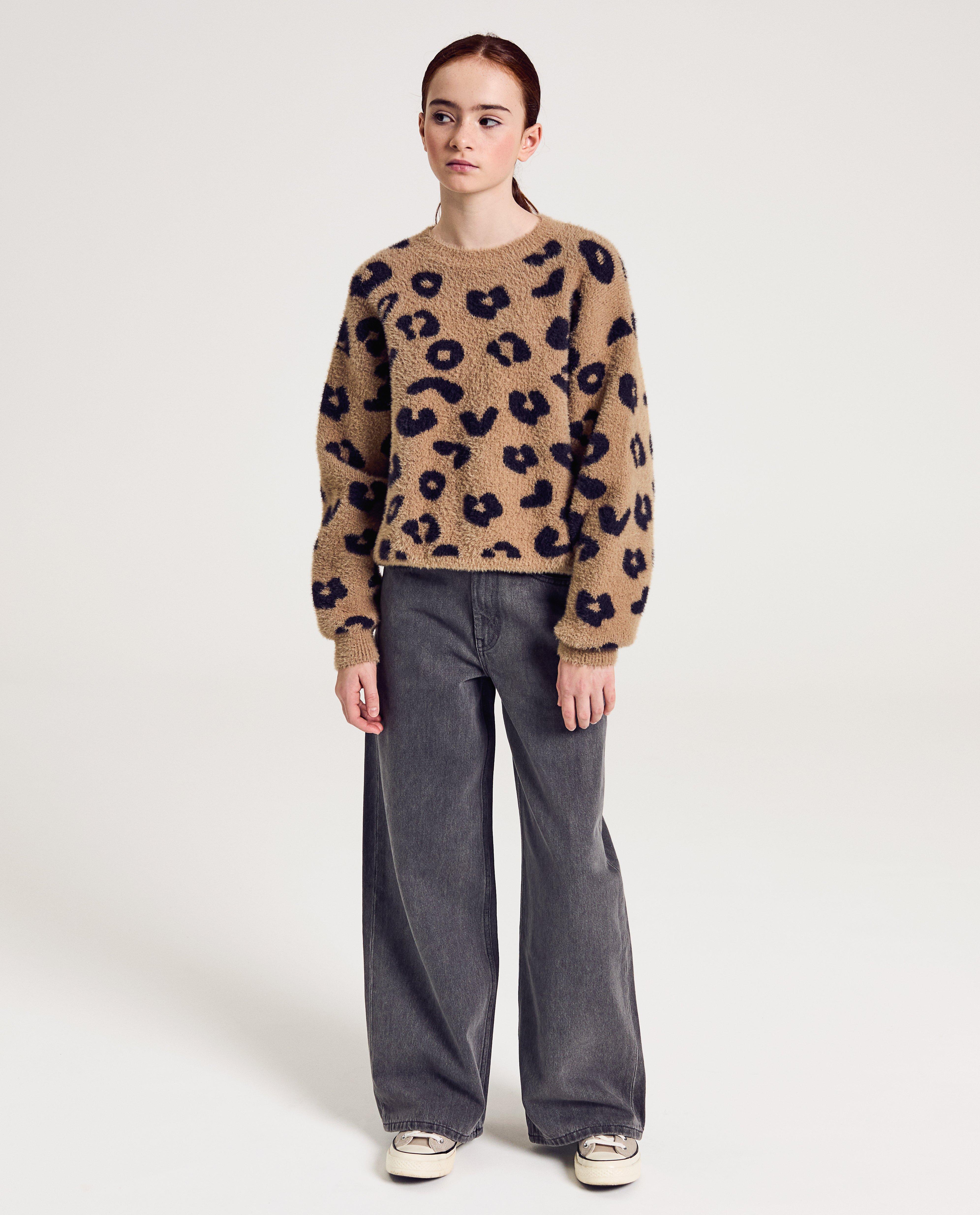Pull duveteux &agrave; imprim&eacute; l&eacute;opard - D&eacute;tails du produit - beige - image num&eacute;ro 3