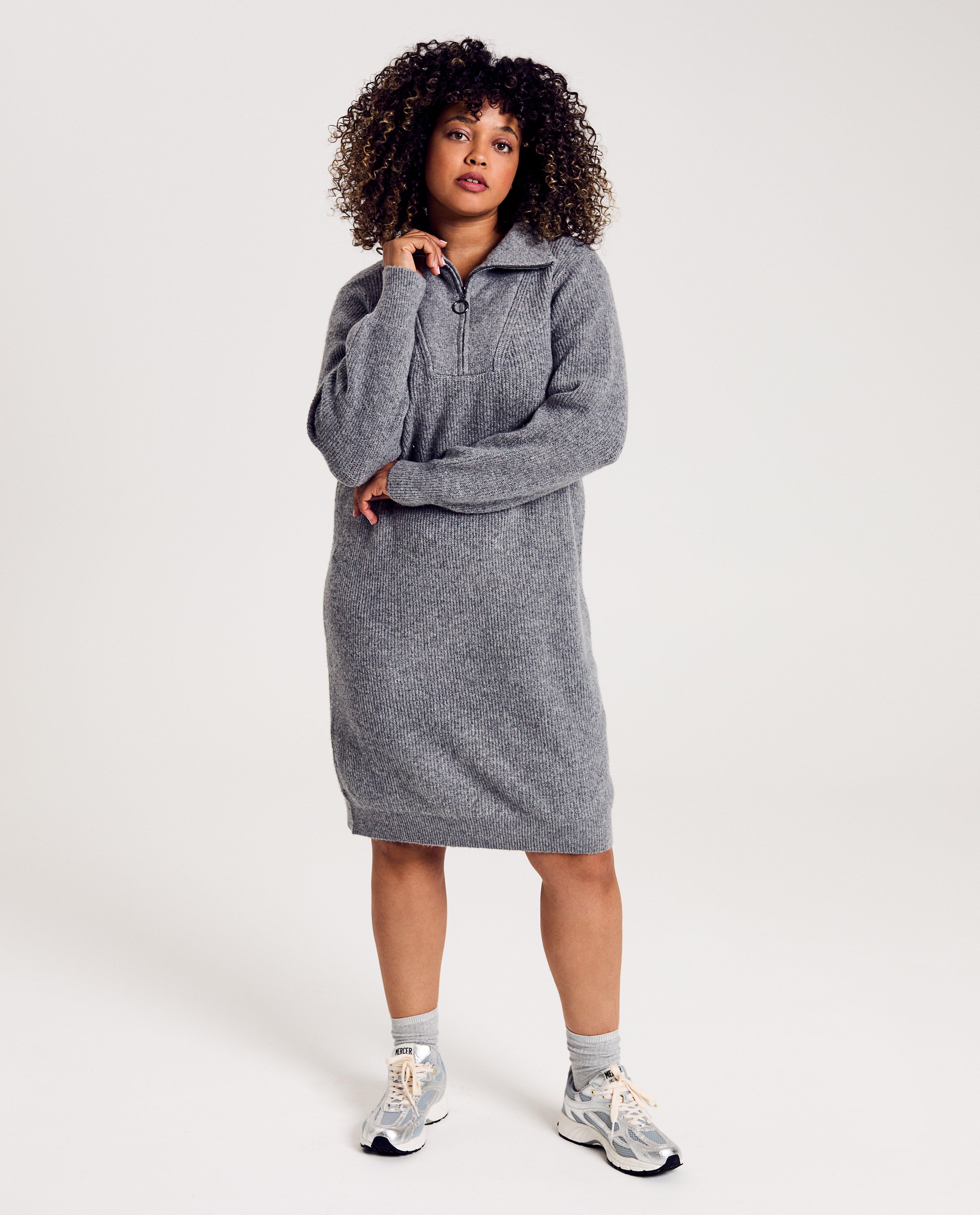 Robe en tricot avec courte fermeture à glissière - null - Sora