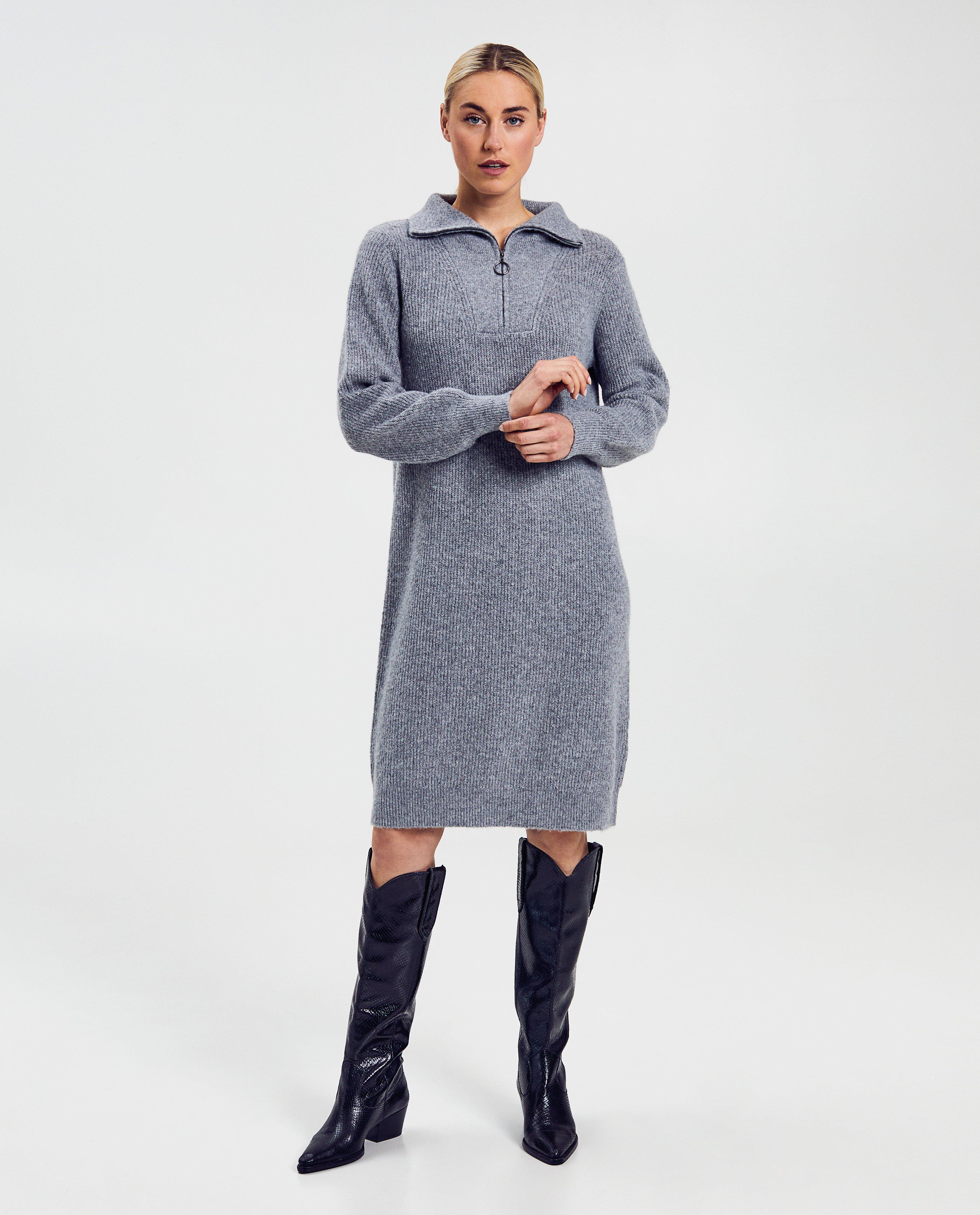 Robes - Robe en tricot avec courte fermeture à glissière