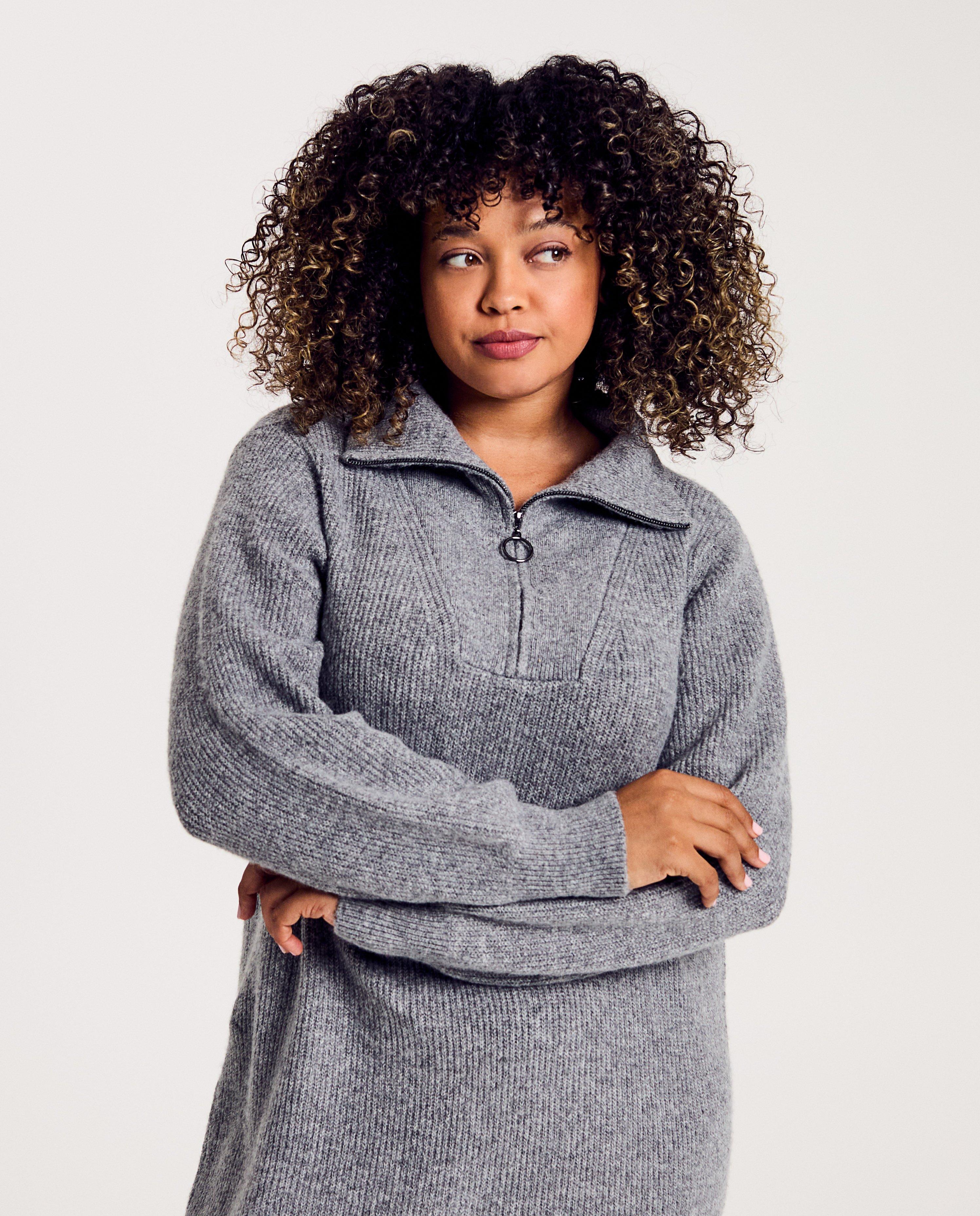 Robes - Robe en tricot avec courte fermeture à glissière