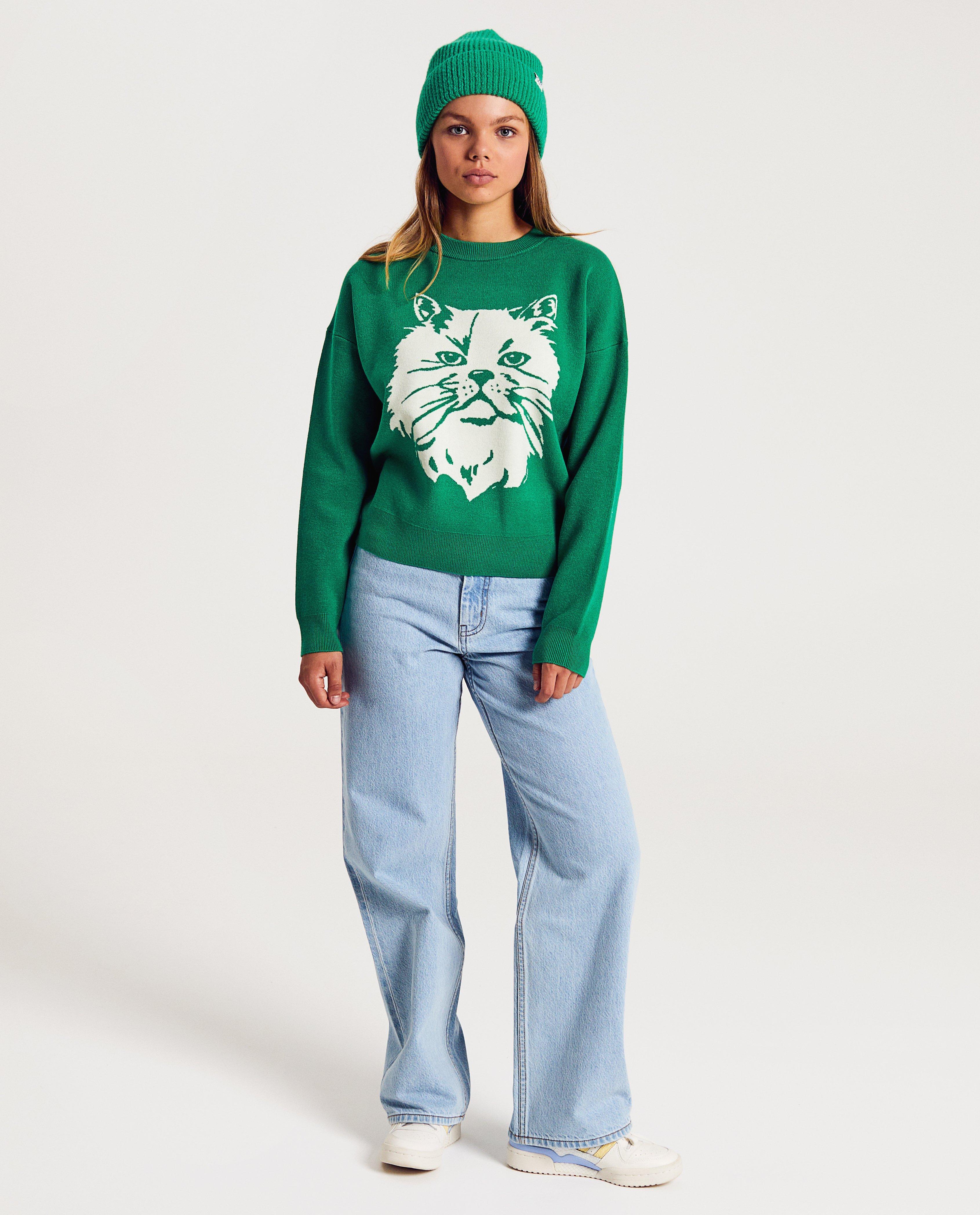 Trui met print kat - Product Detail - khaki - afbeelding nummer 2