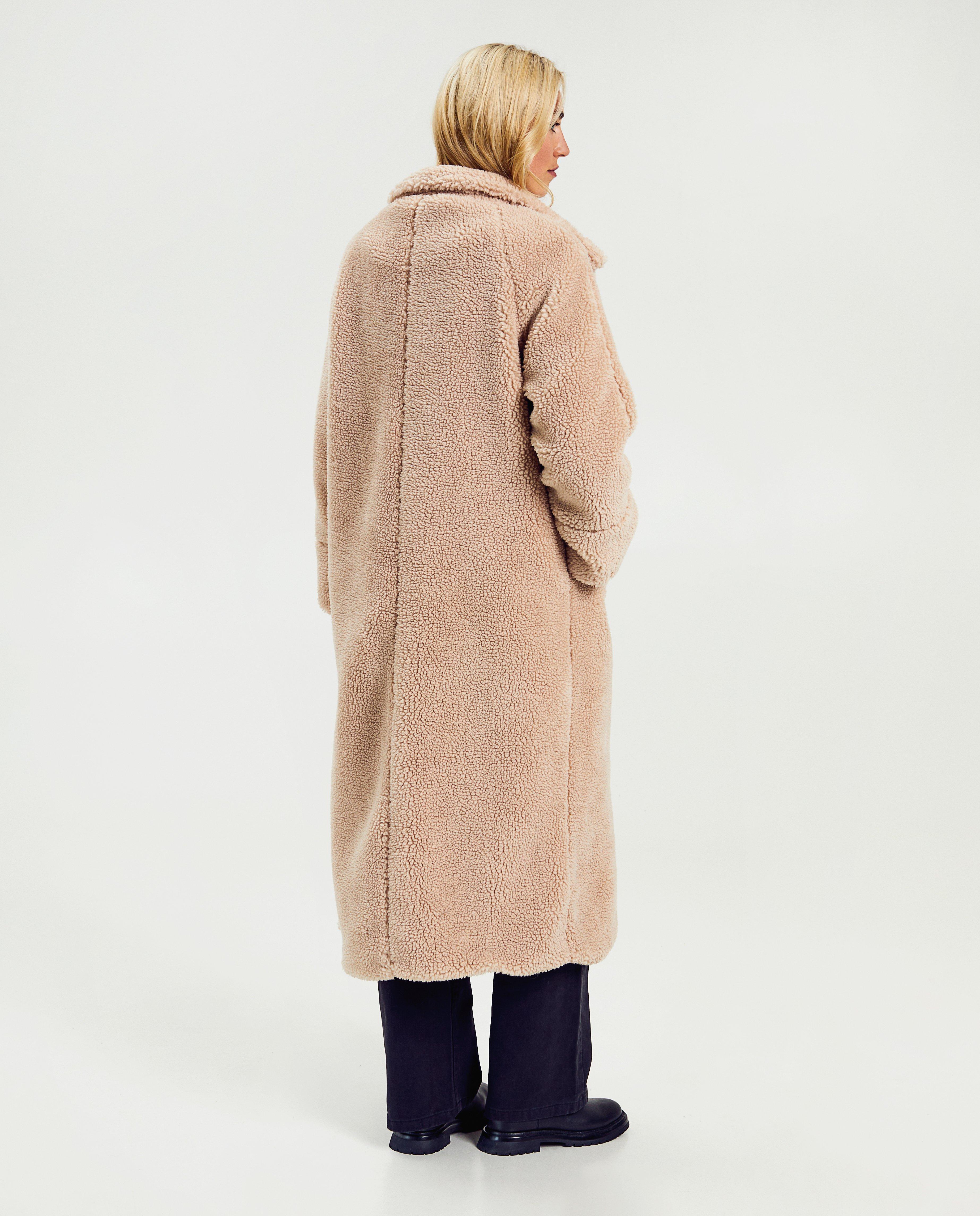 Winterjassen - Lange teddy jas, dames