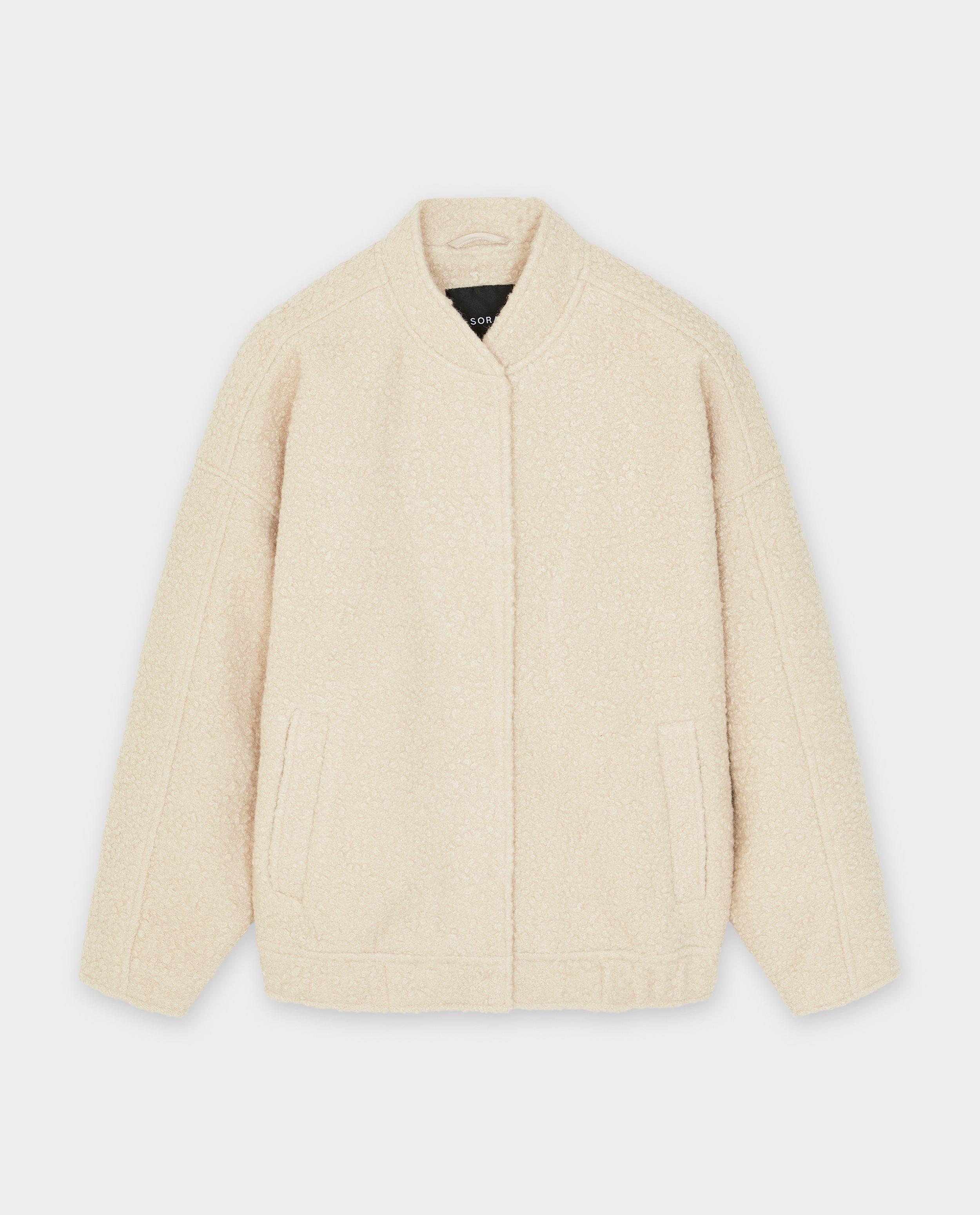 Winterjassen - Beige jas van bouclé, dames