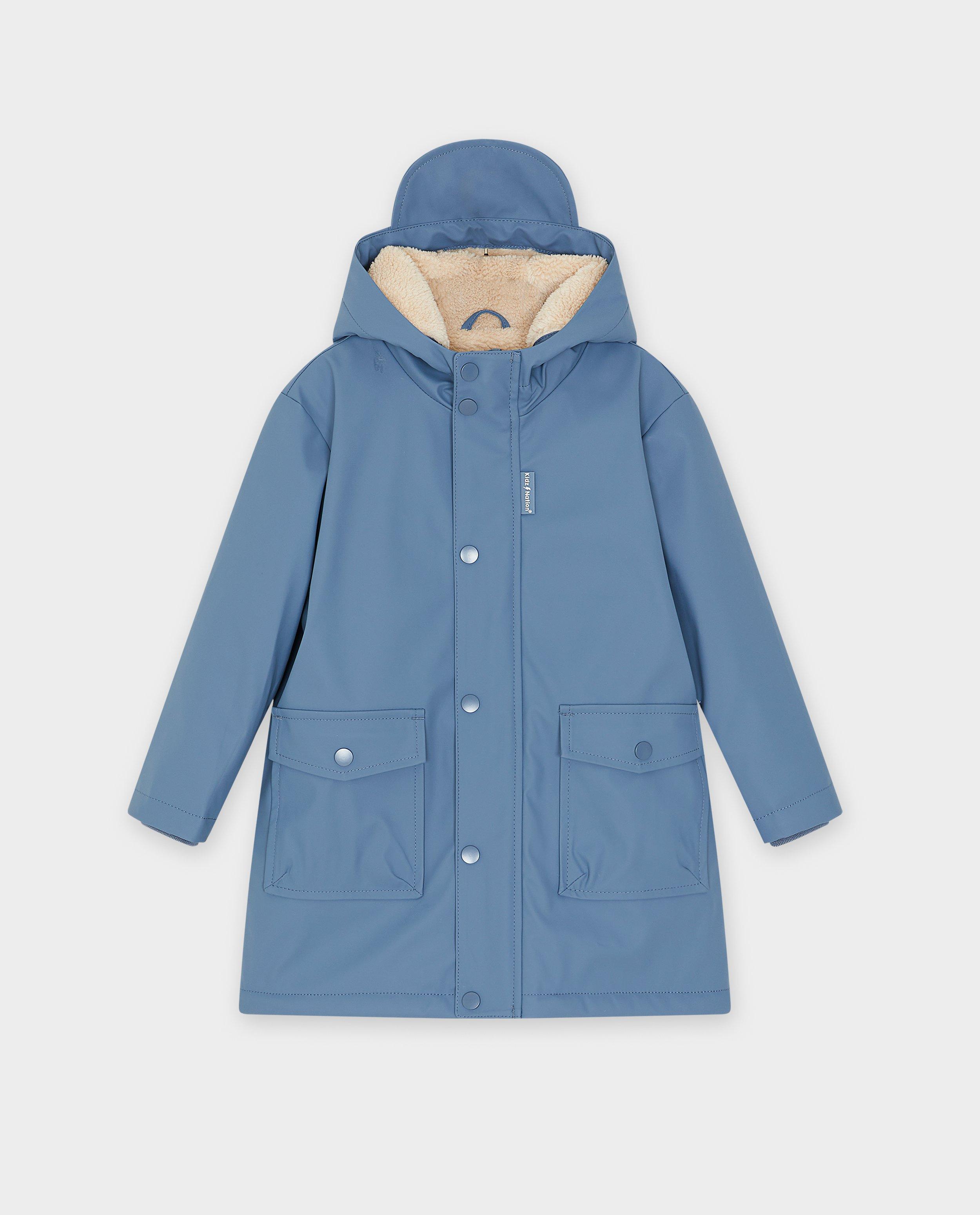 Trenchcoats - Blauwe jas met teddy voering, 2-7 jaar