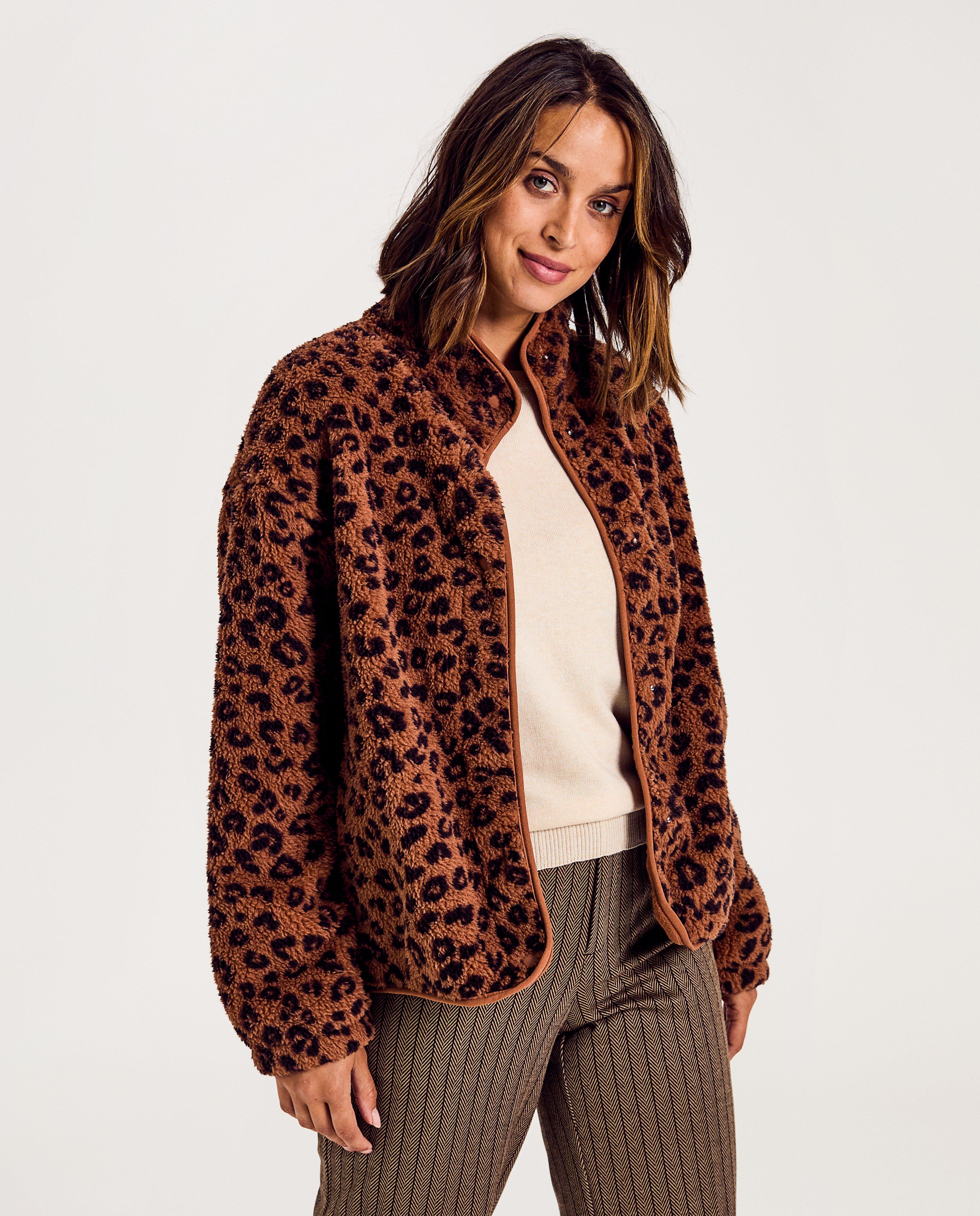 Cardigan - Teddy vest met luipaardprint