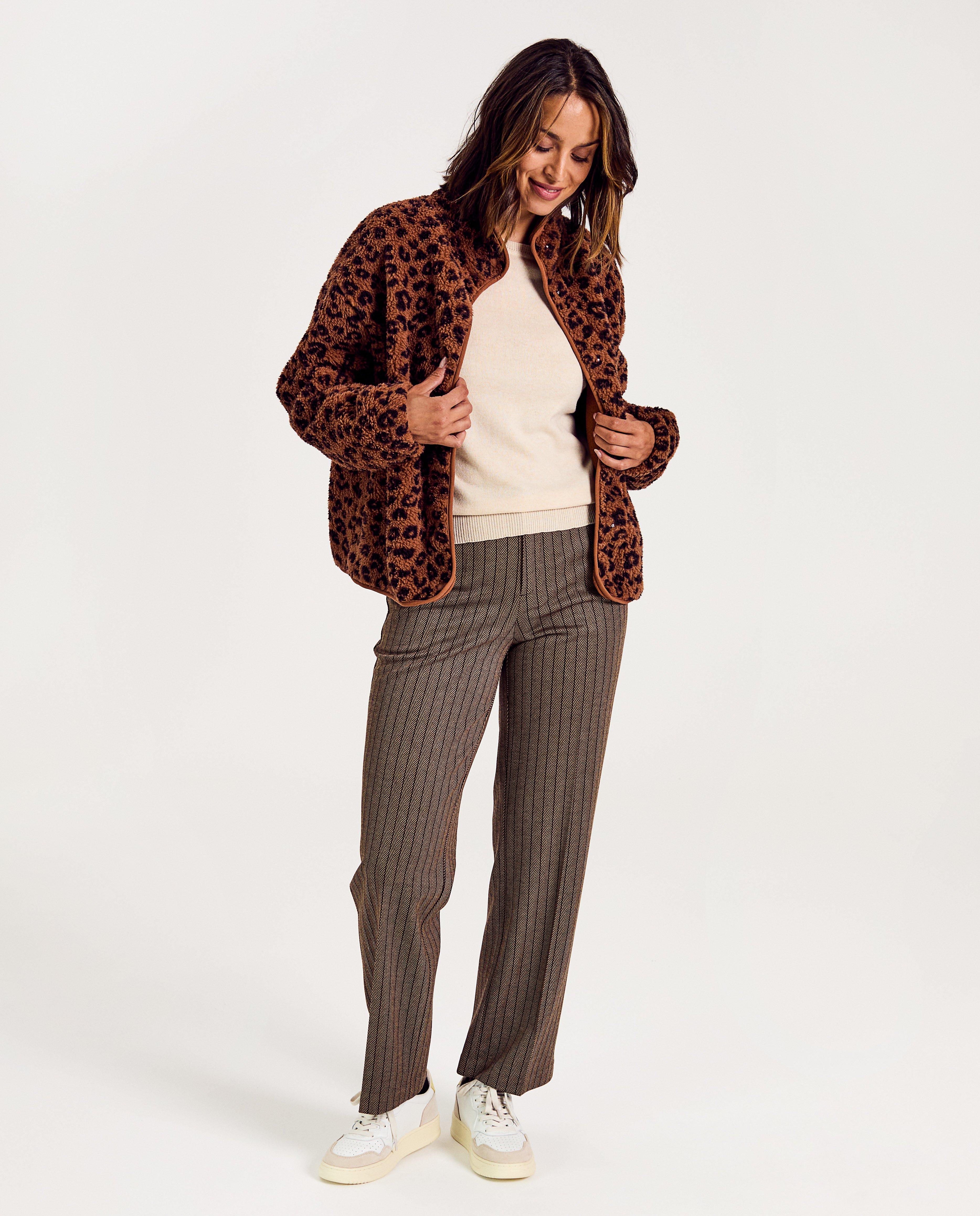 Cardigan - Teddy vest met luipaardprint