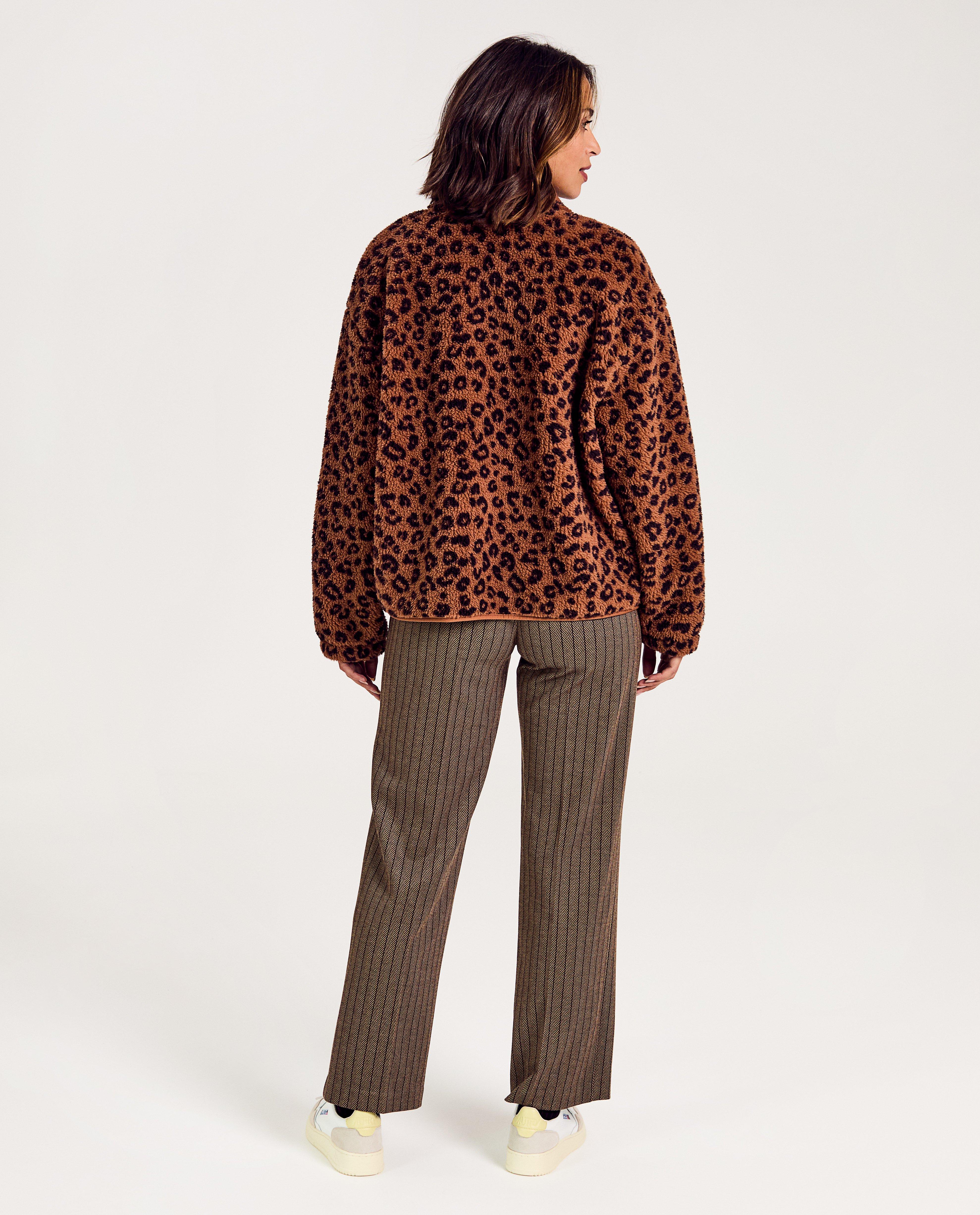 Cardigan - Teddy vest met luipaardprint