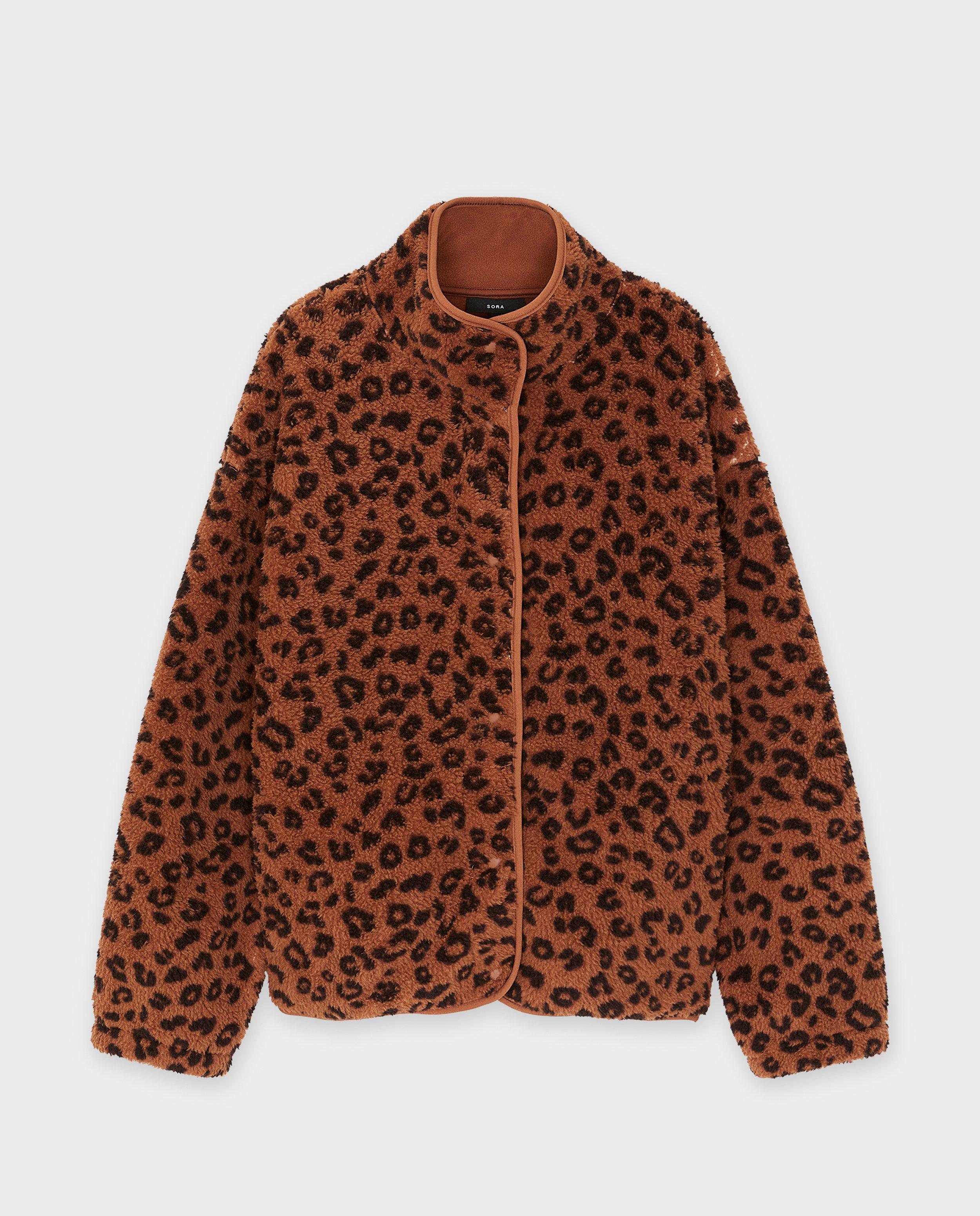 Cardigan - Teddy vest met luipaardprint