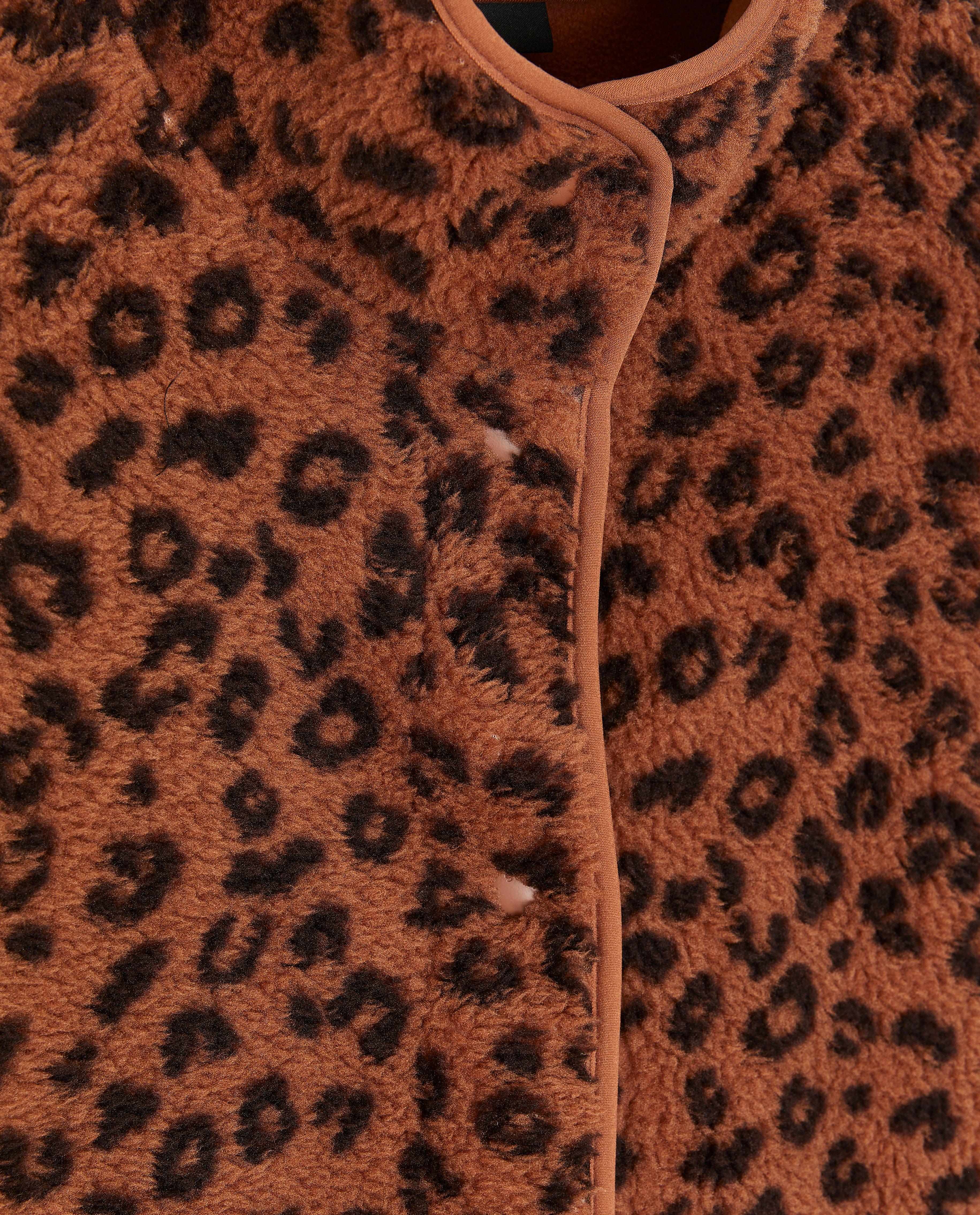 Cardigan - Teddy vest met luipaardprint