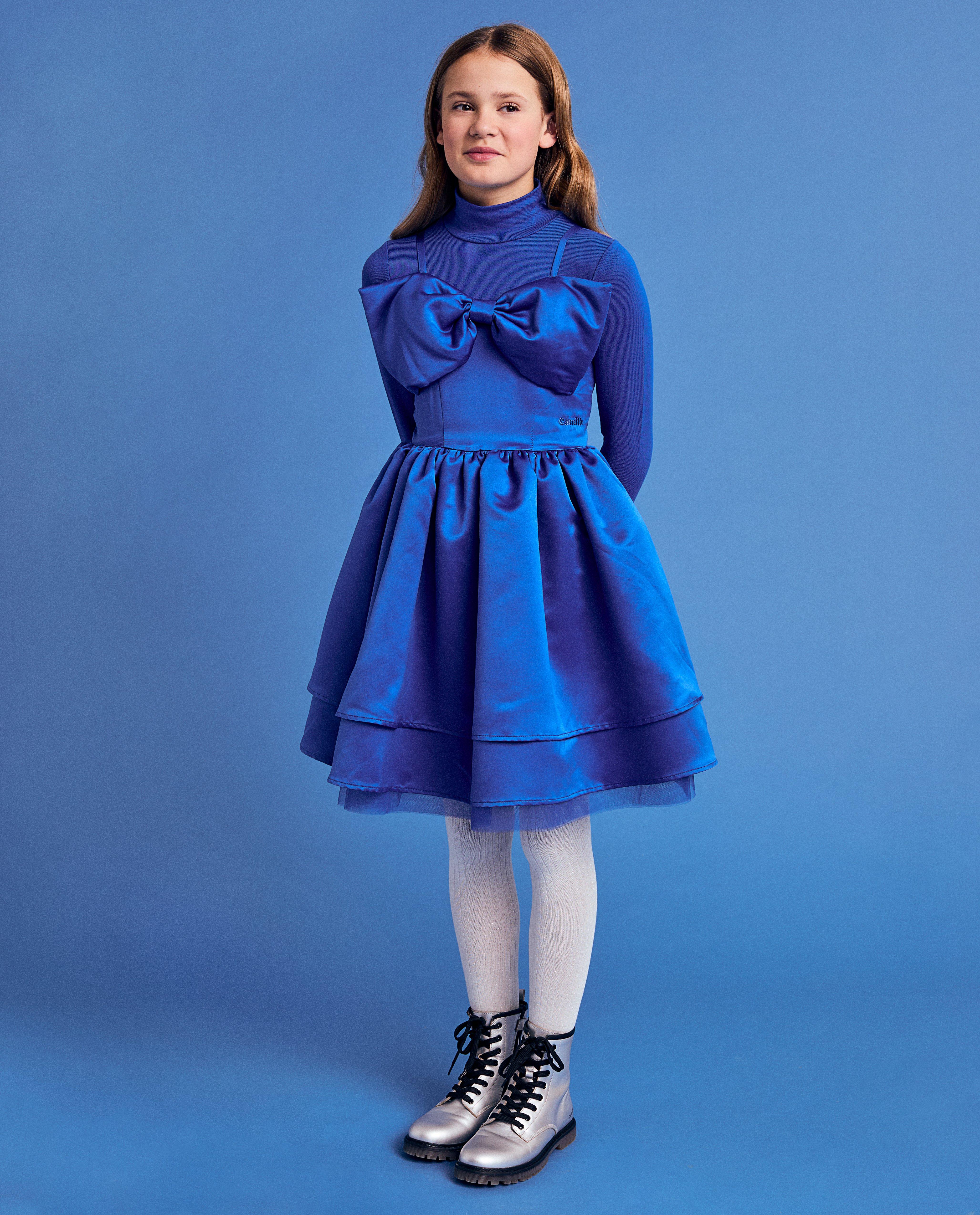 Robes - Robe satinée avec nœud, 6-14 ans