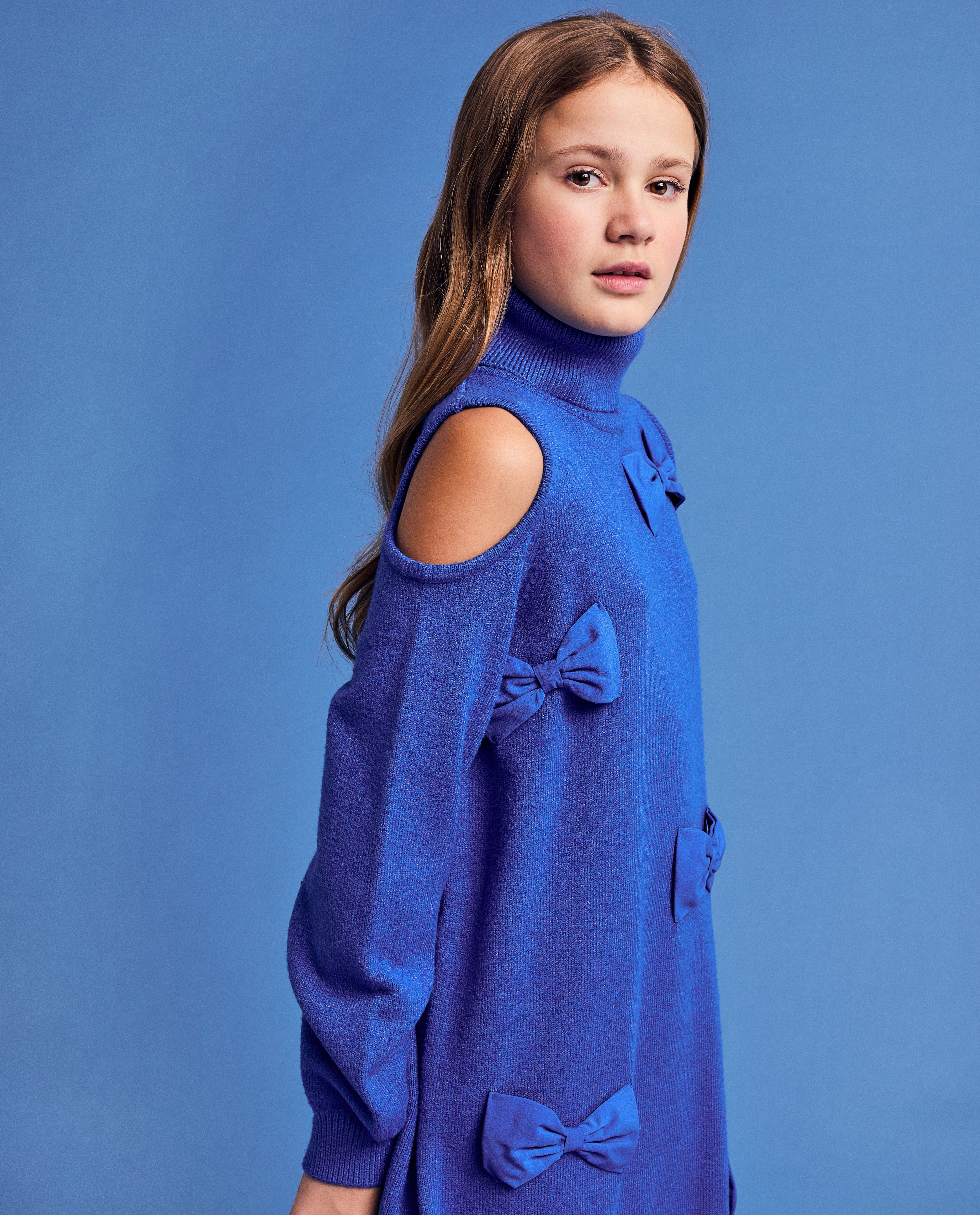 Kleedjes - Gebreide jurk met cut-outs, 6-14 jaar