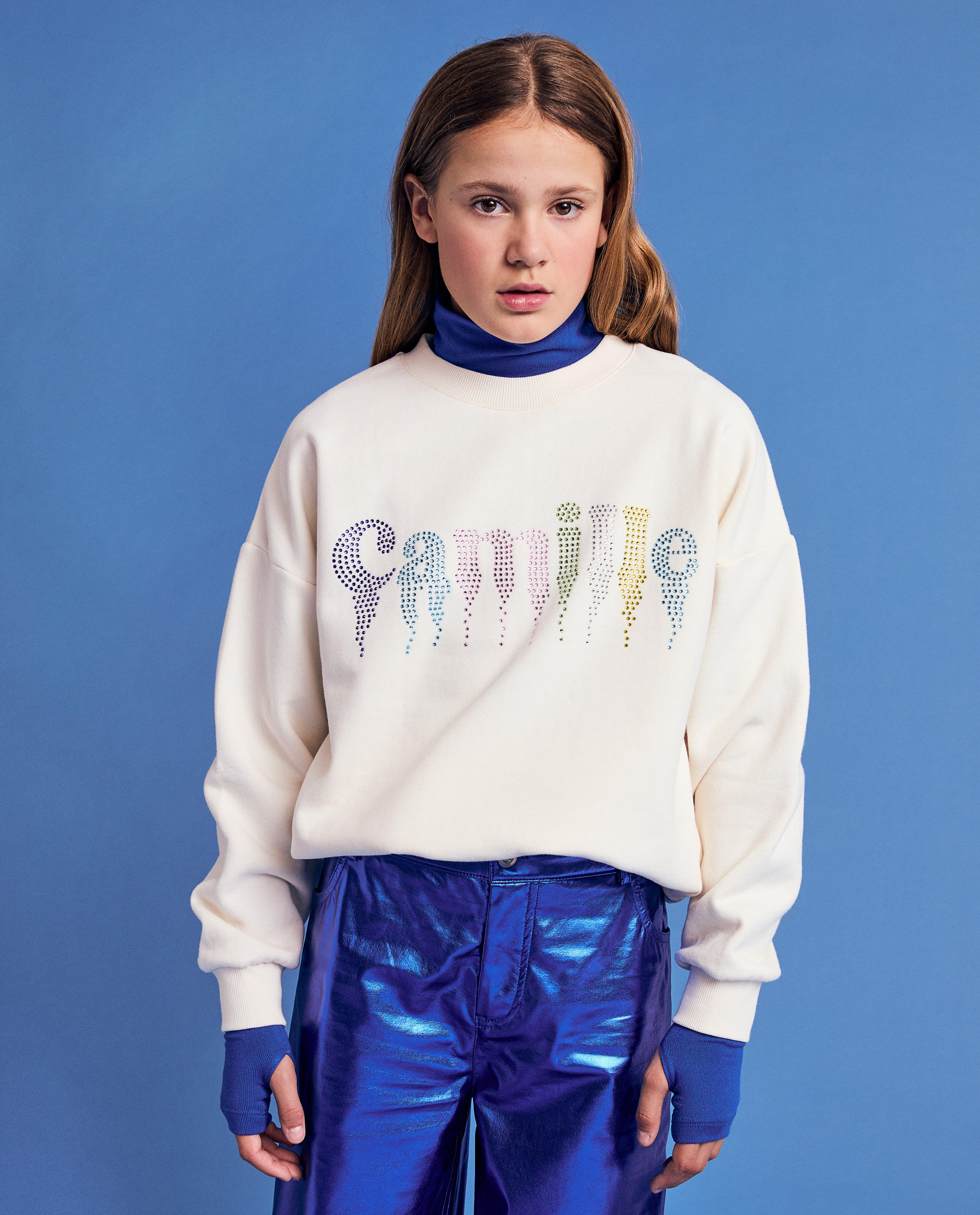 Sweater met opschrift, 6-14 jaar