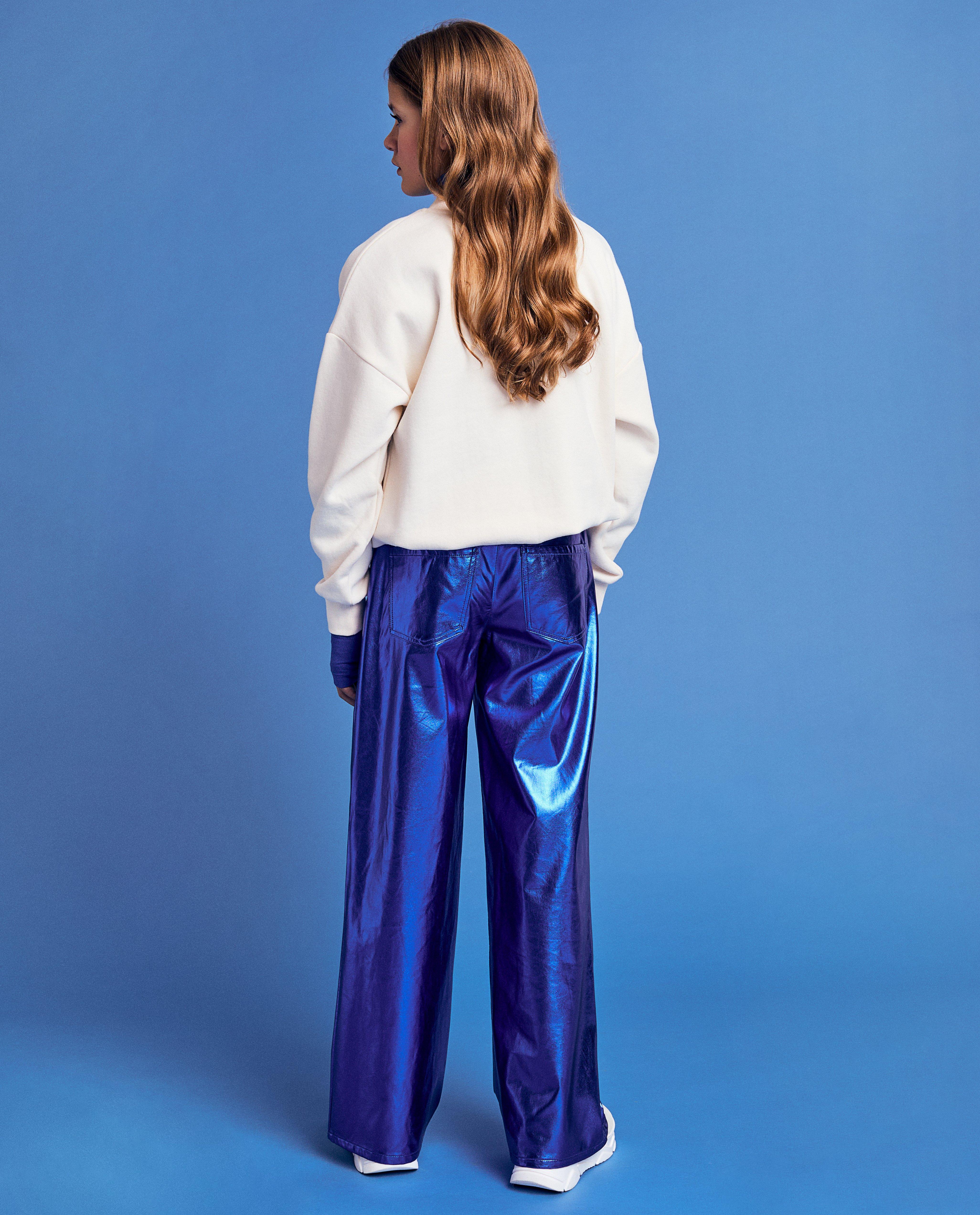 Broeken - Metallic broek, straight fit, 6-14 jaar