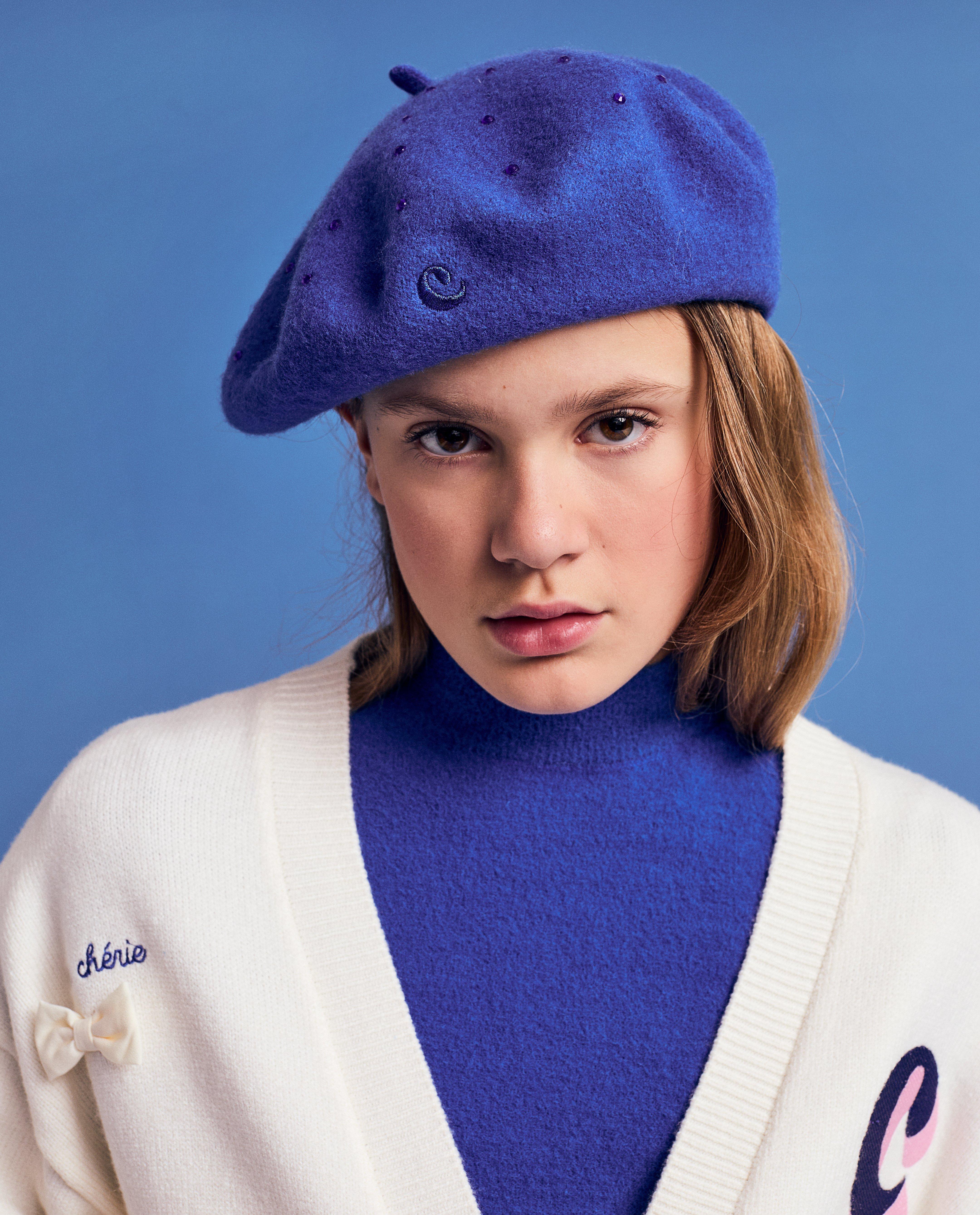 Baret met wol en strass-steentjes - null - CAMILLE