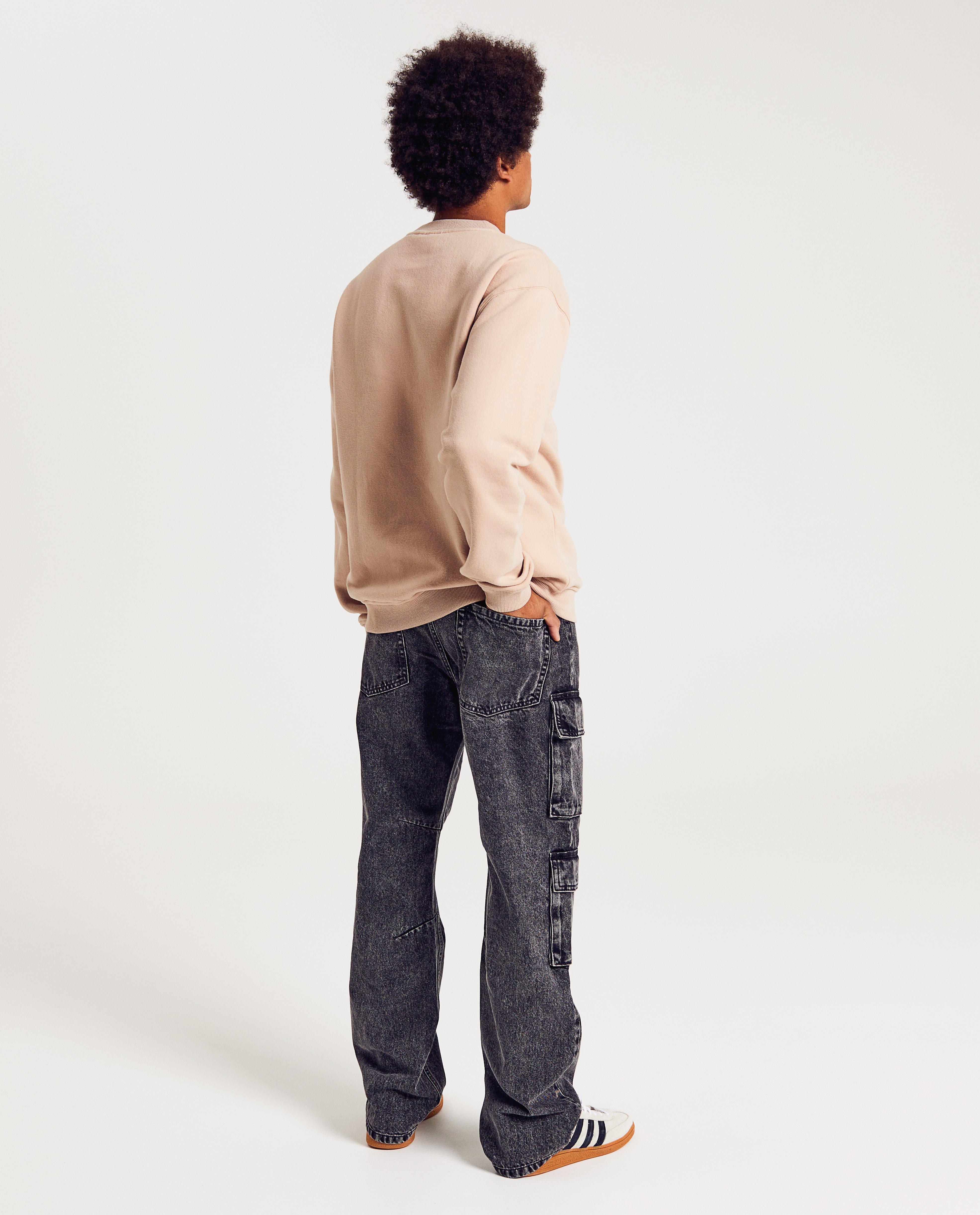 Jeans gris fonc&eacute;, coupe ample, XS-L - D&eacute;tails du produit - noir - image num&eacute;ro 2