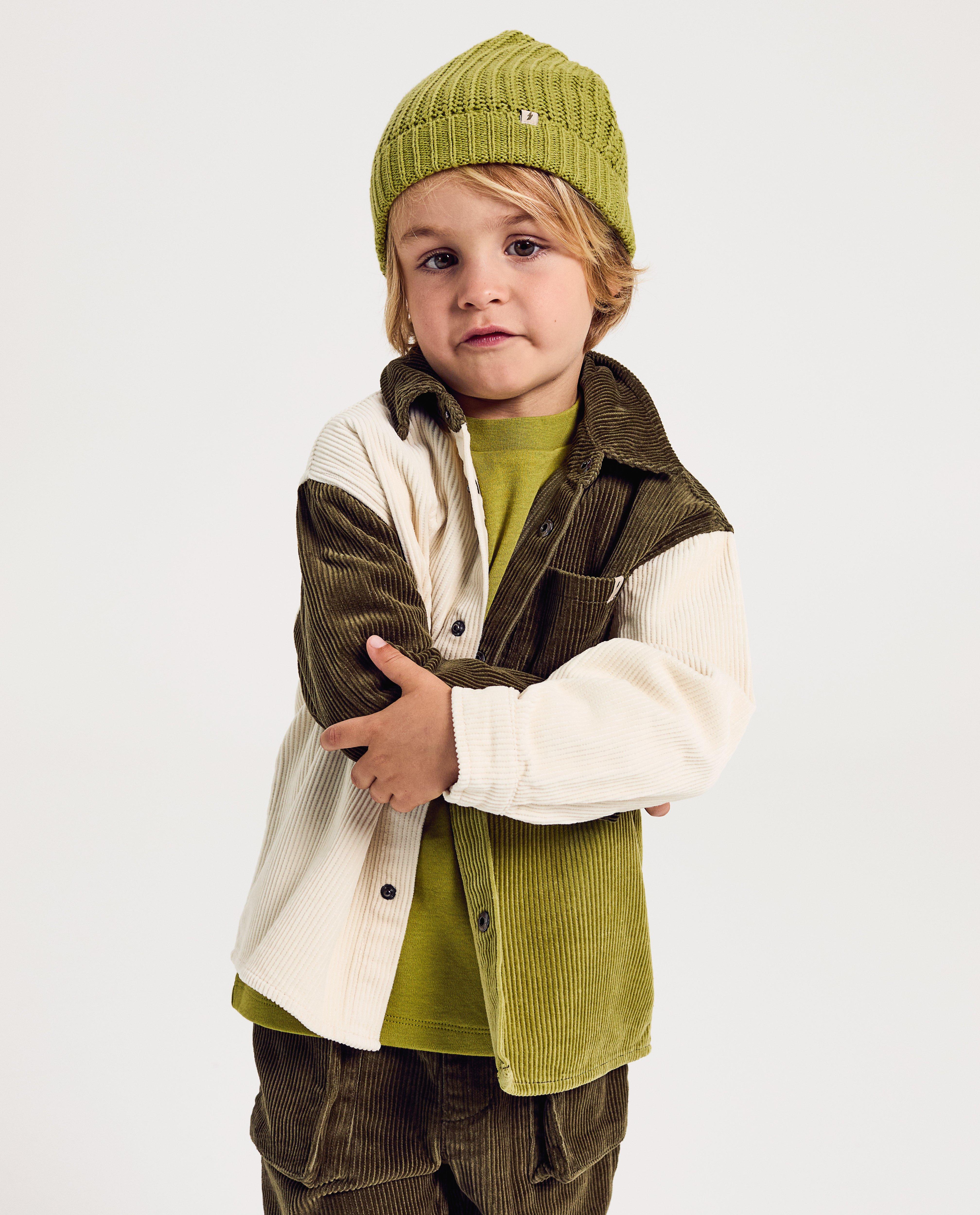 Ribfluwelen hemd met color block - null - Kidz Nation