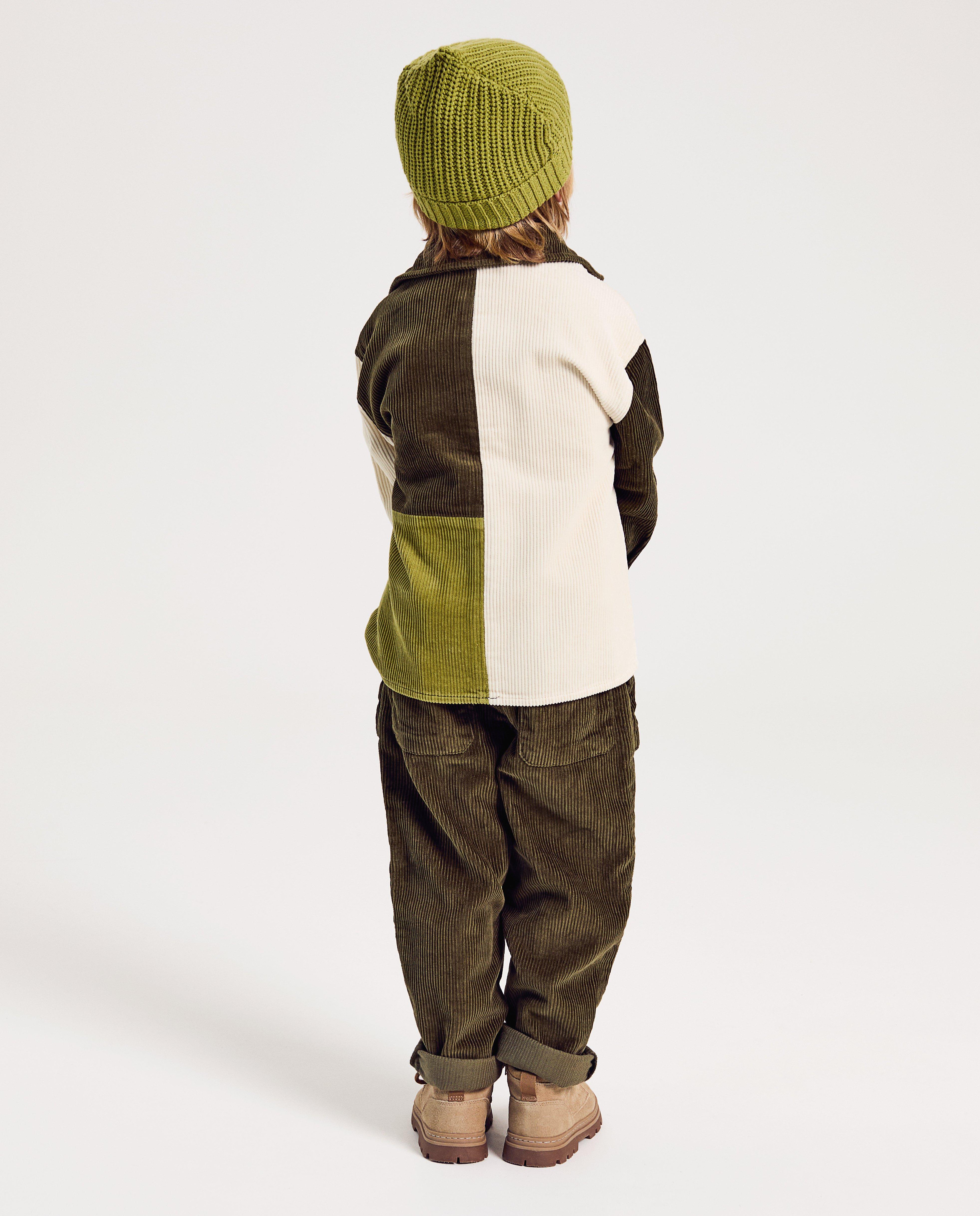 Hemden - Ribfluwelen hemd met color block