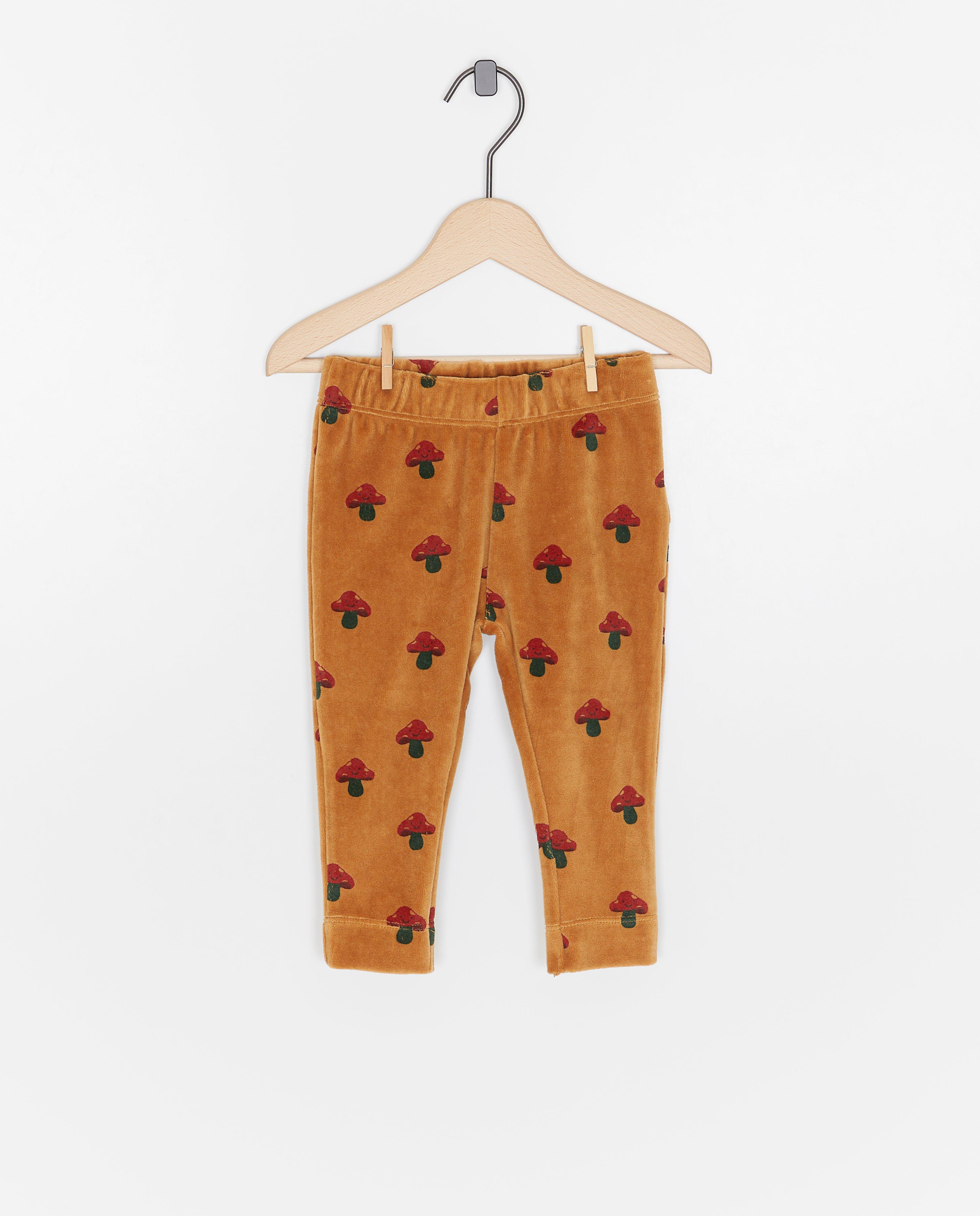 Fluwelen legging met paddenstoelenprint - Product Detail - bruin - afbeelding nummer 1
