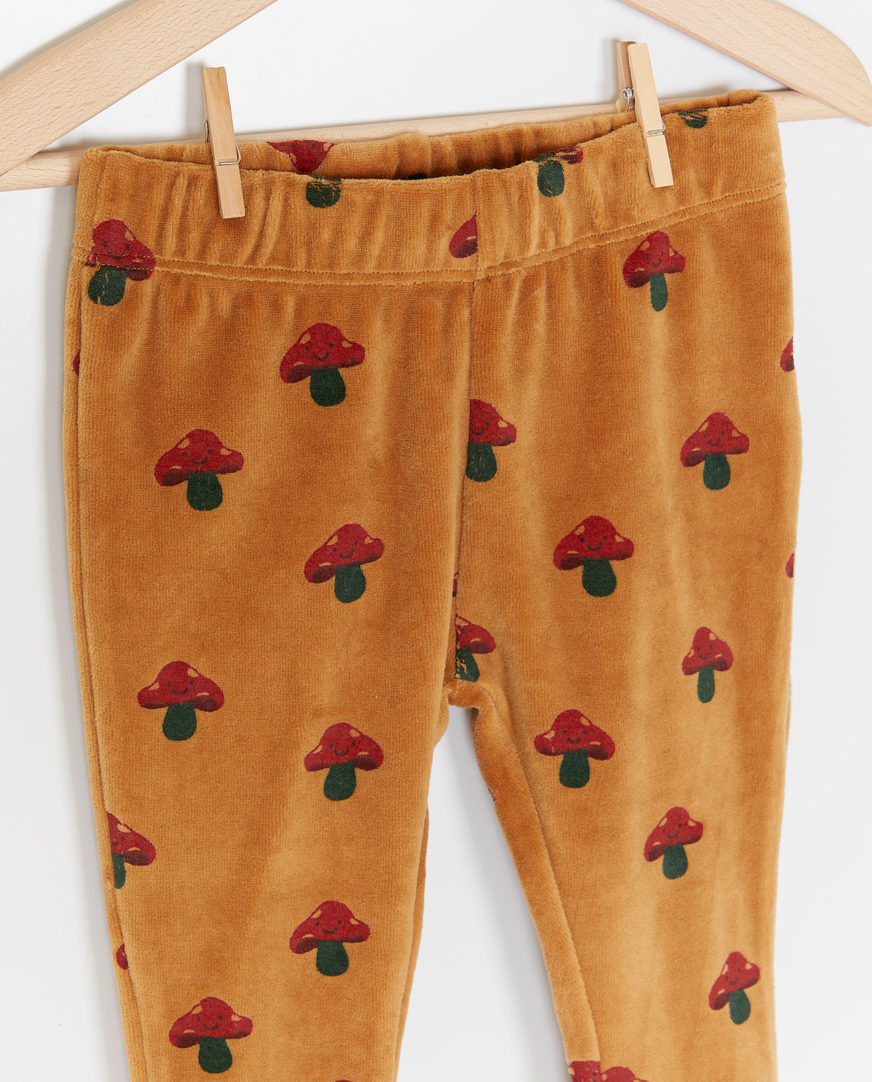 Fluwelen legging met paddenstoelenprint - Product Detail - bruin - afbeelding nummer 3
