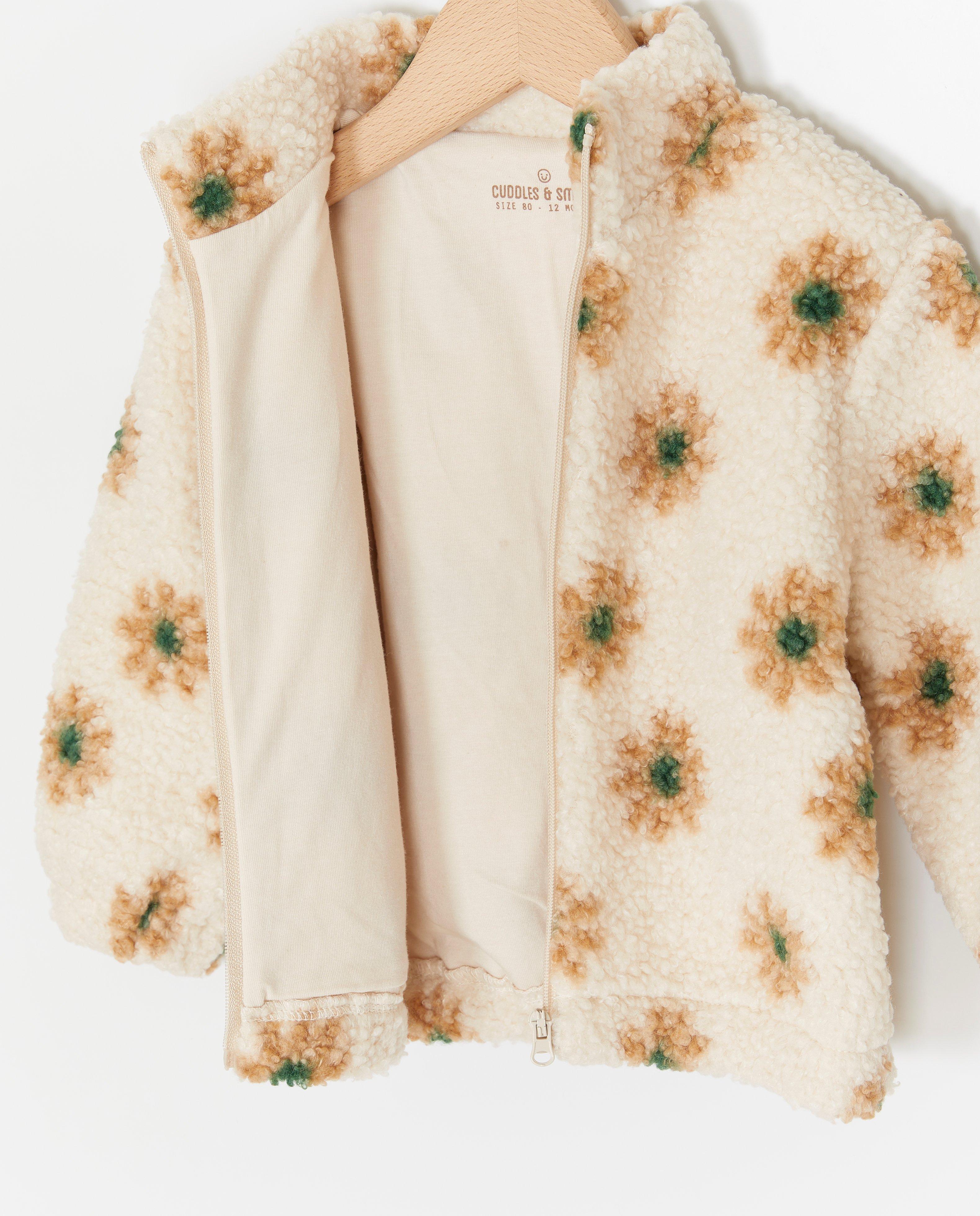 Teddy jas met bloemenprint - Product Detail - lichtbeige - afbeelding nummer 4