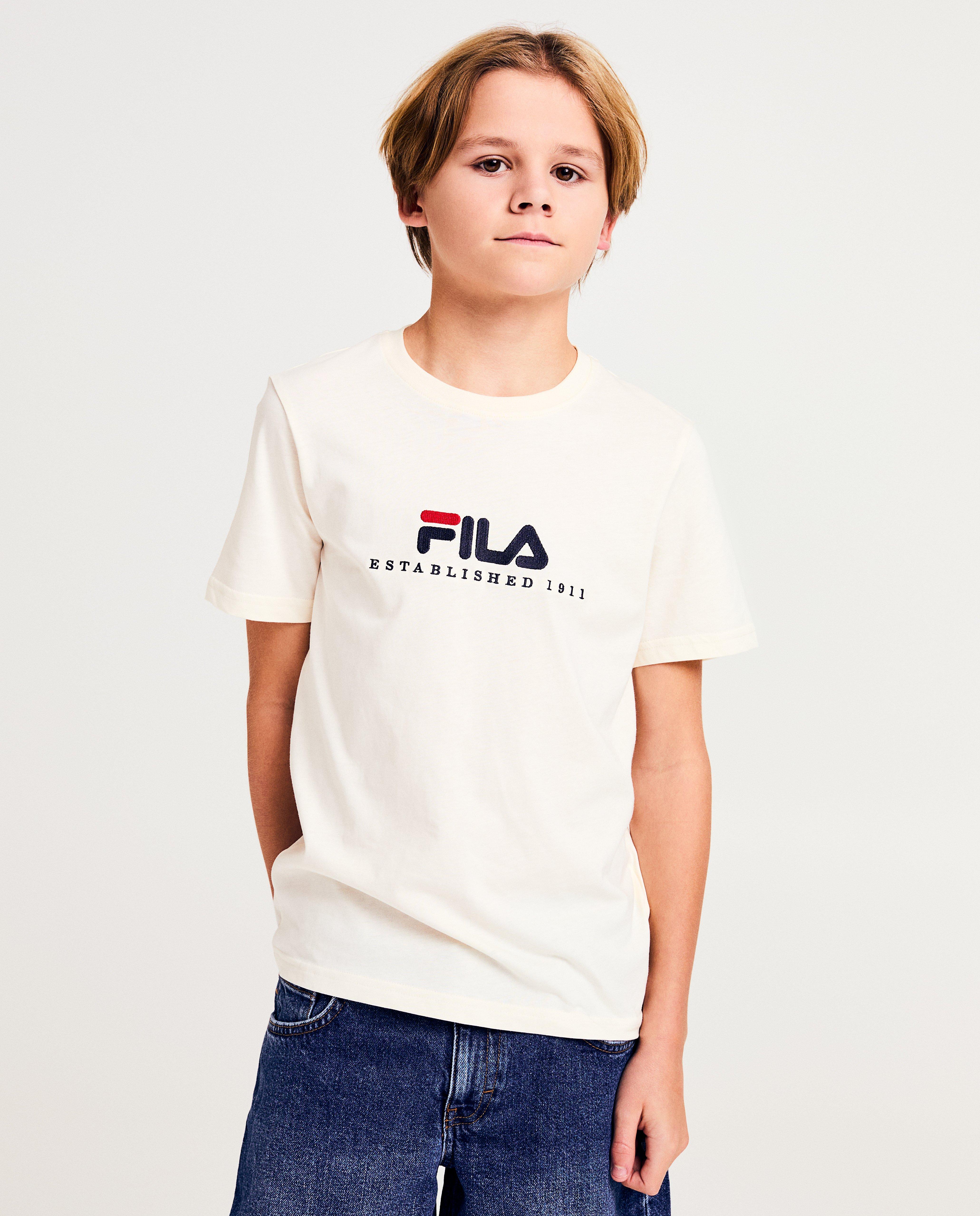 T-shirt met geborduurd opschrift - null - Fila