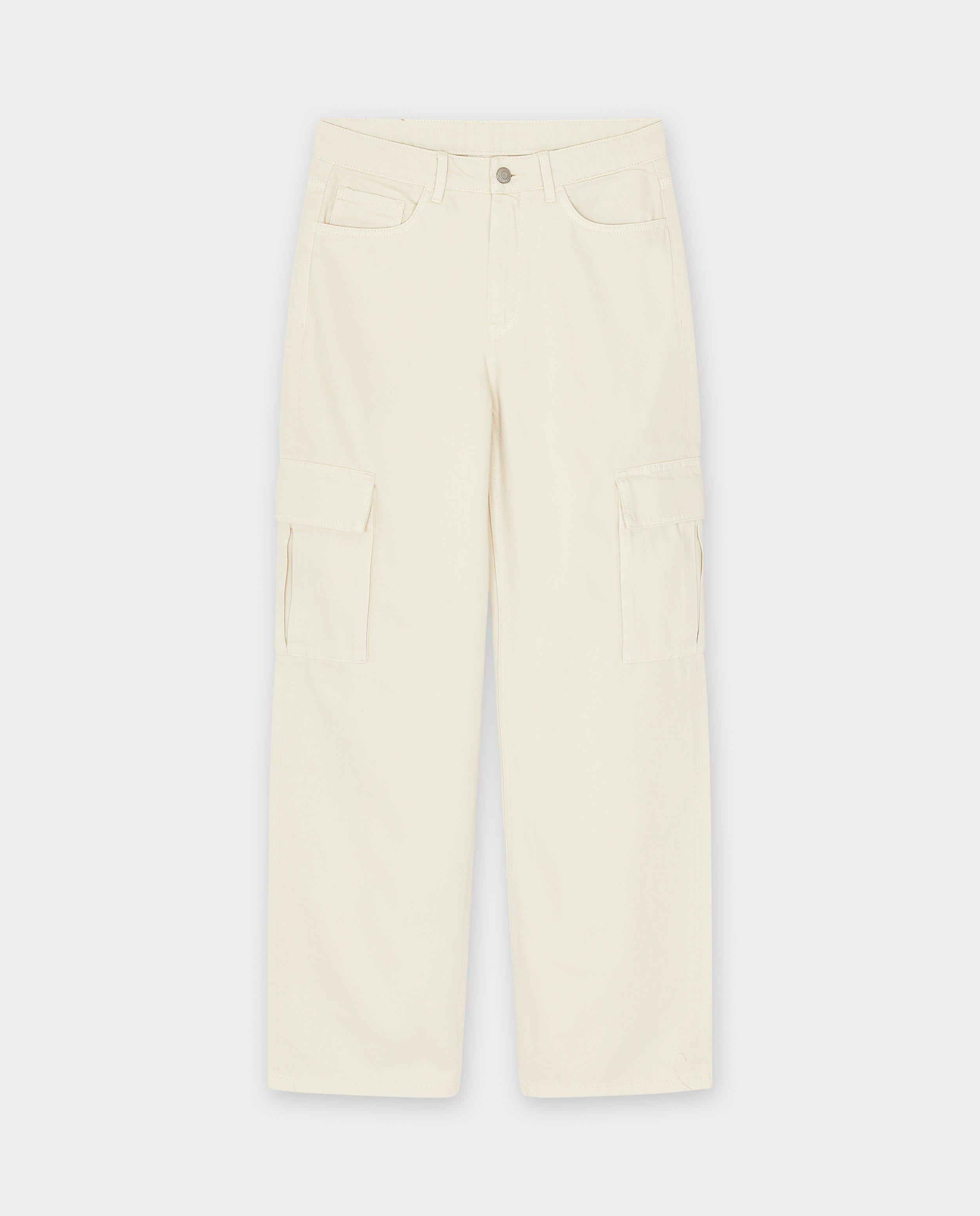 Jeans - Jeans beige, coupe droite, XS-XL