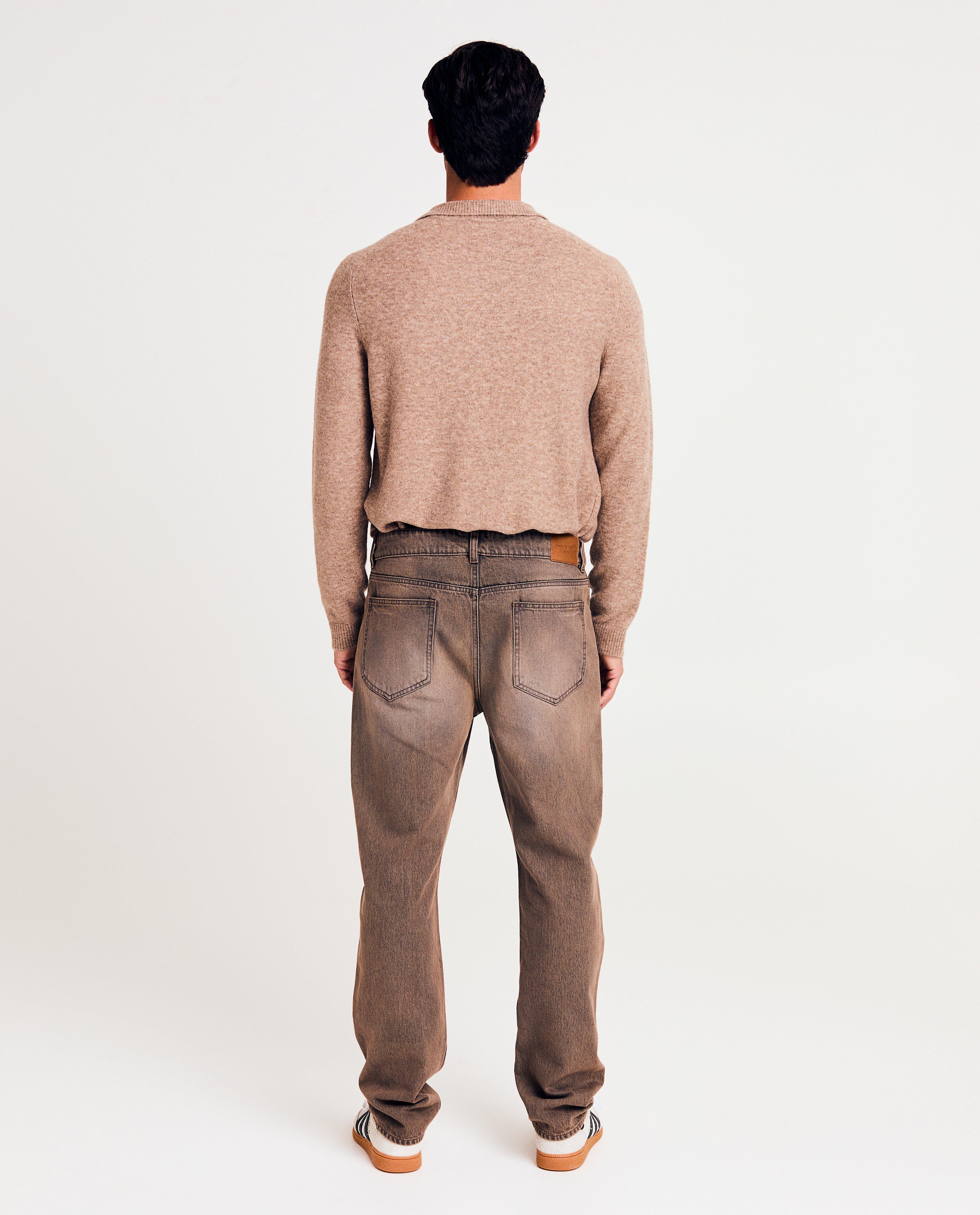 Broeken - Bruine broek, straight fit, heren