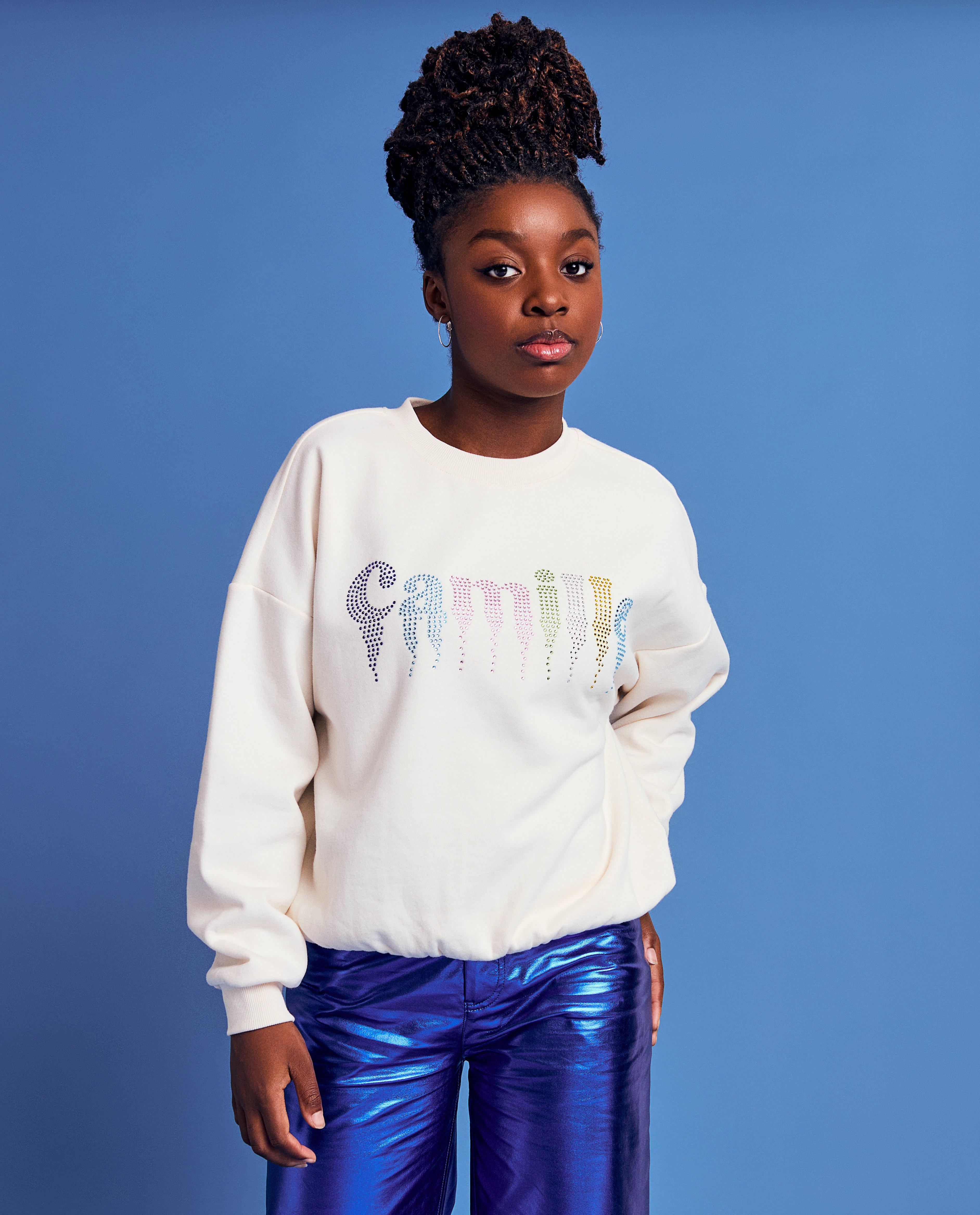 Sweater met opschrift, XS-XL - null - CAMILLE